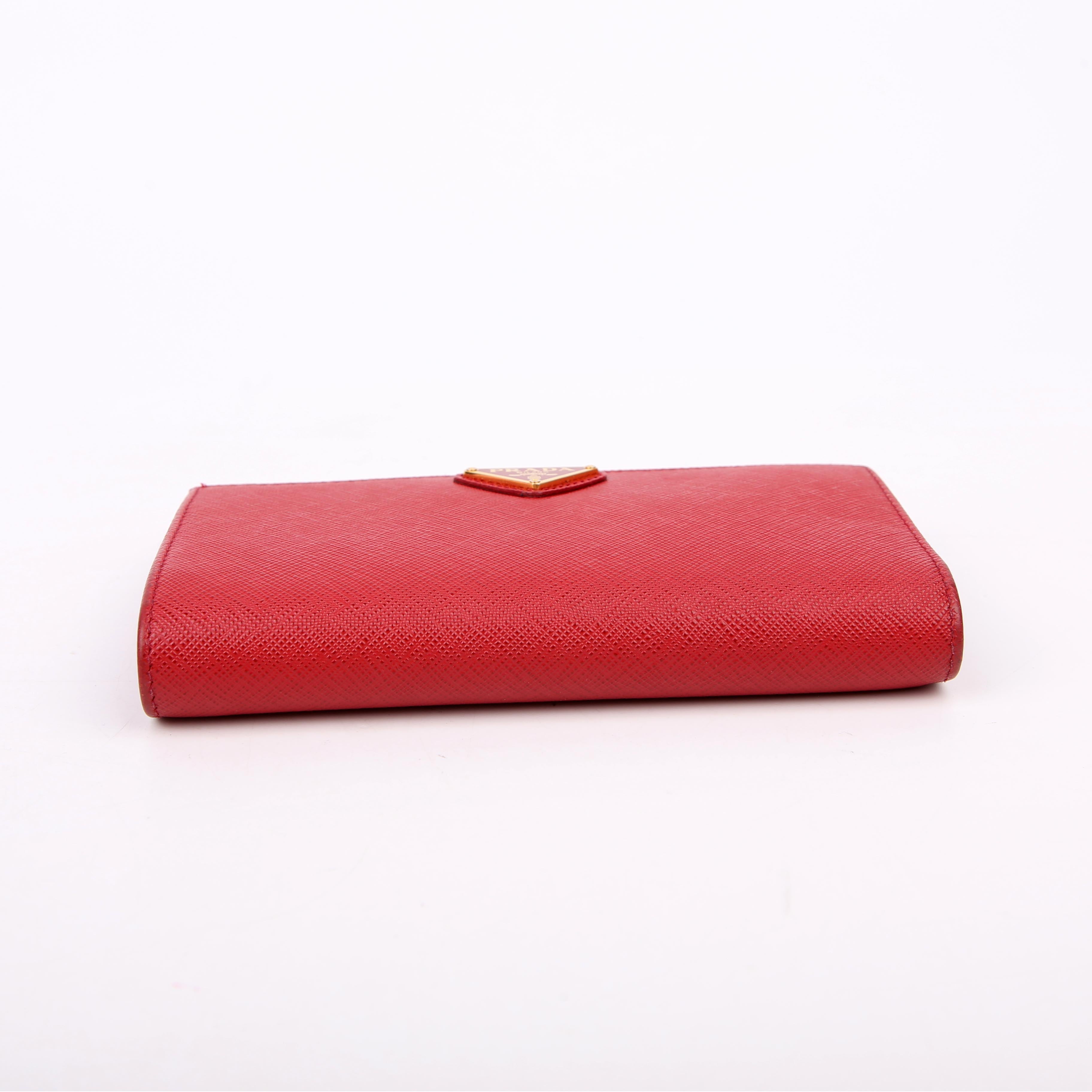 Saffiano Continental Wallet Red