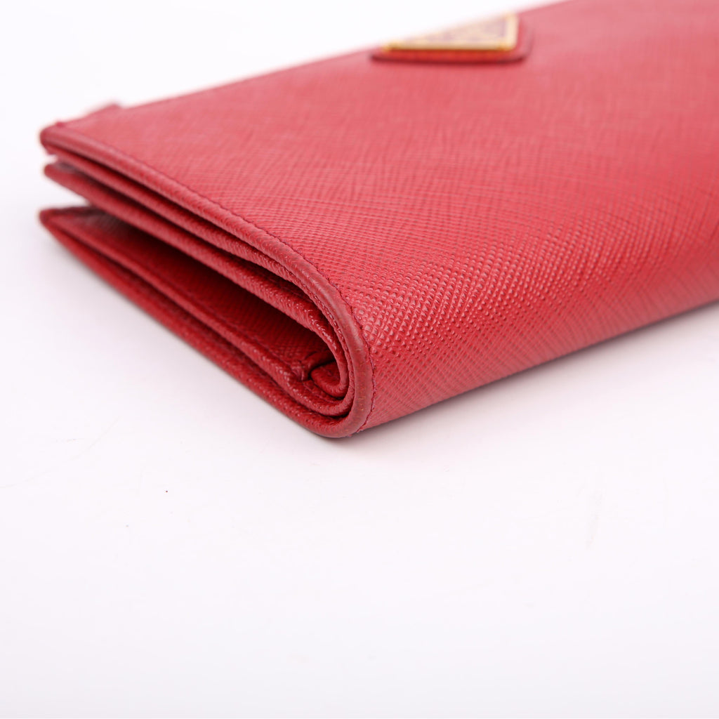 Saffiano Continental Wallet Red