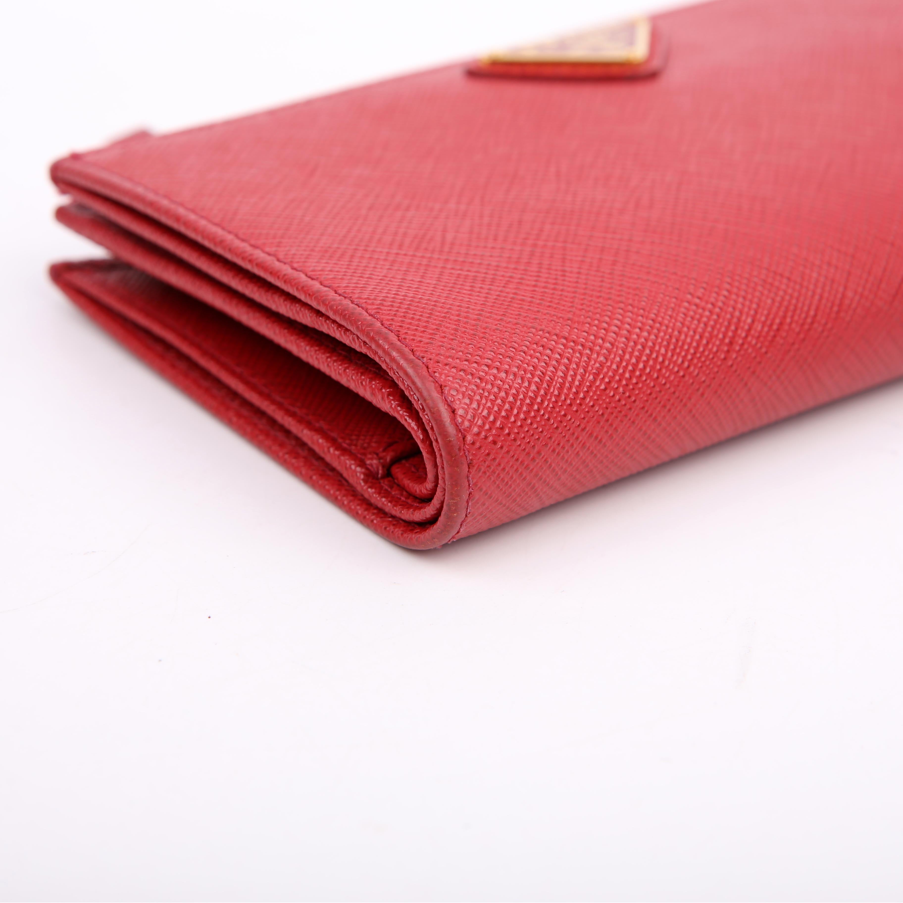 Saffiano Continental Wallet Red
