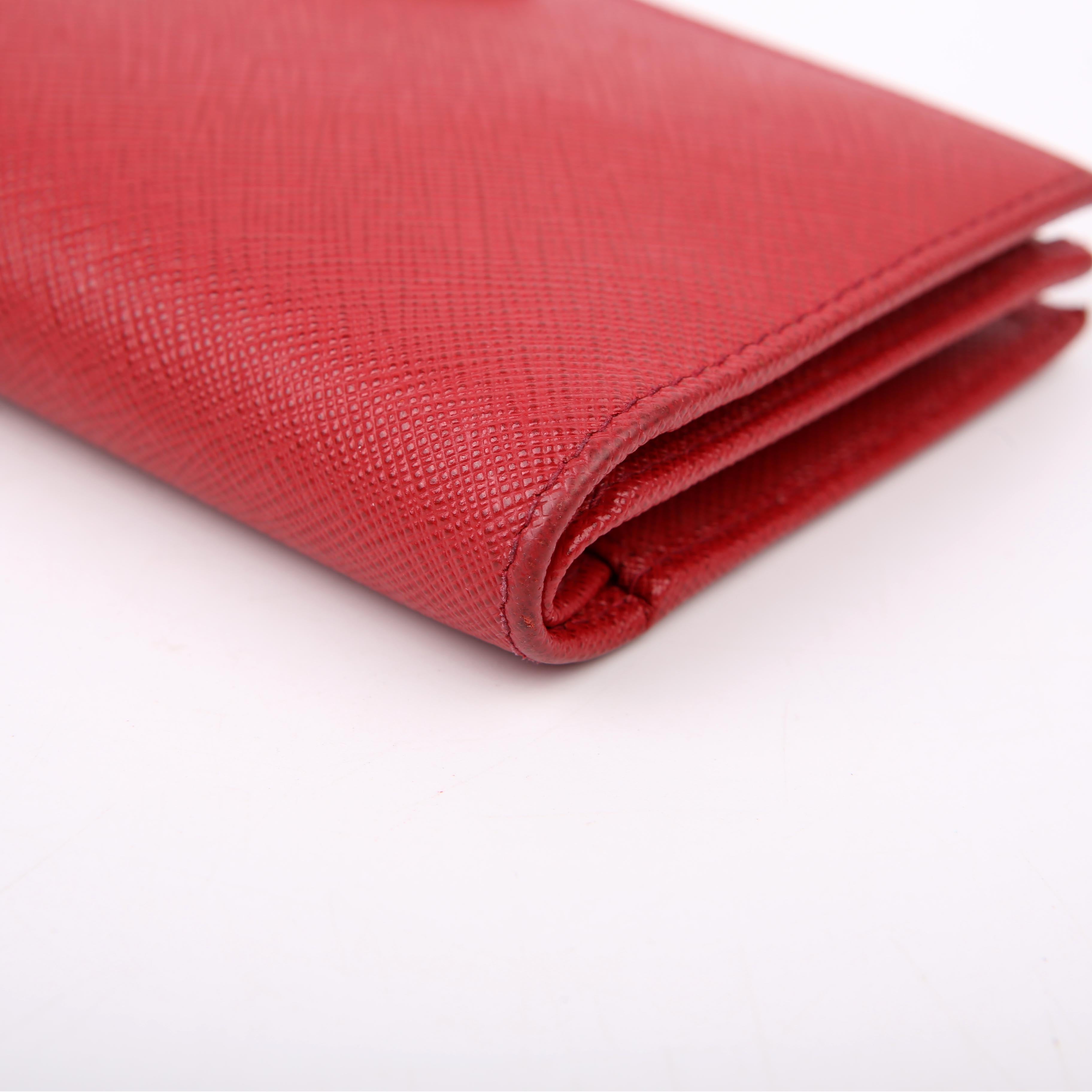 Saffiano Continental Wallet Red