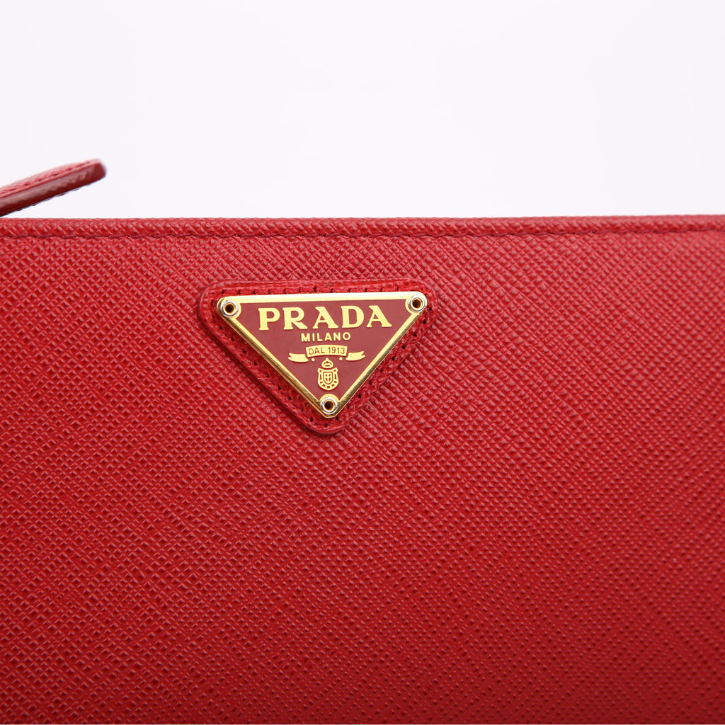 Saffiano Continental Wallet Red