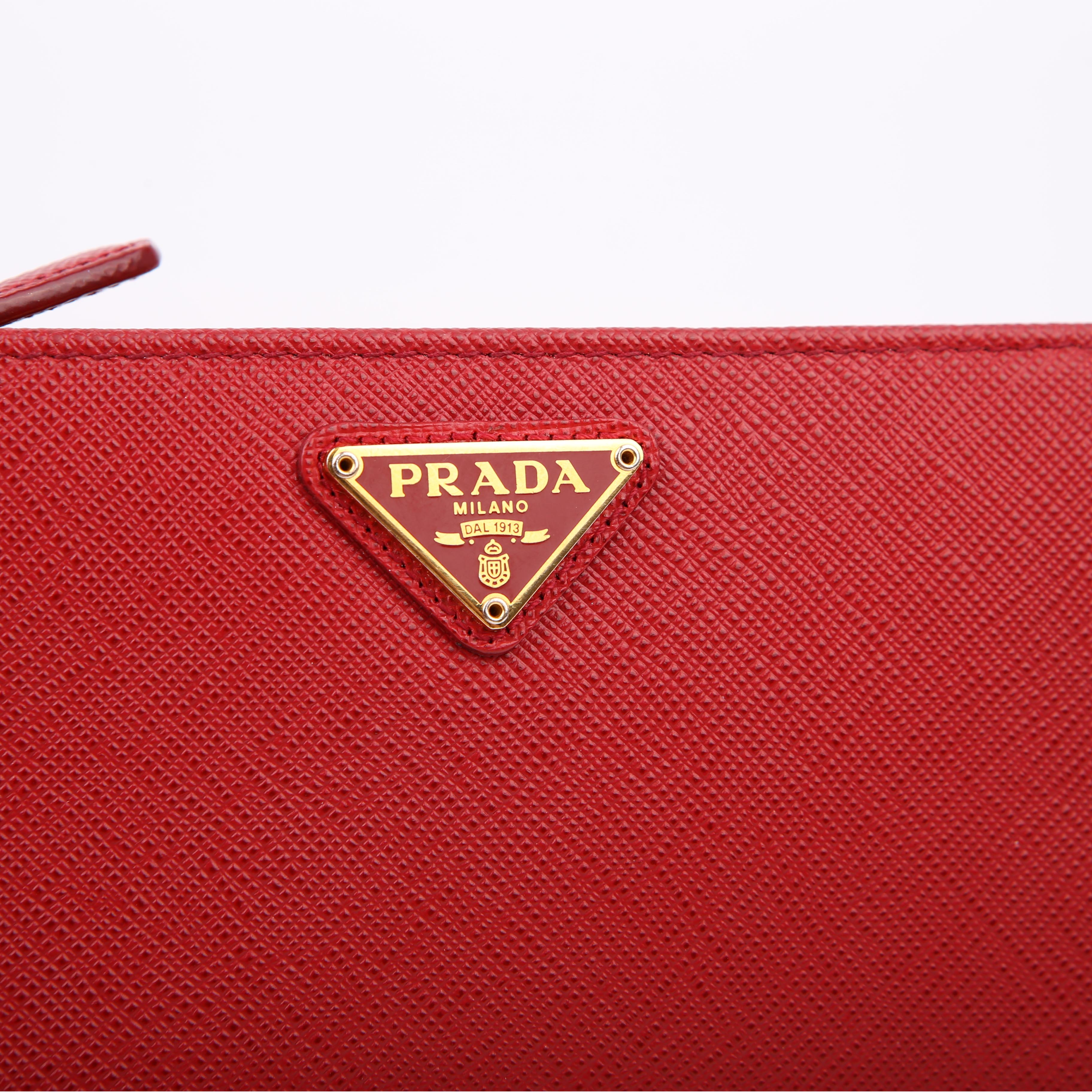 Saffiano Continental Wallet Red