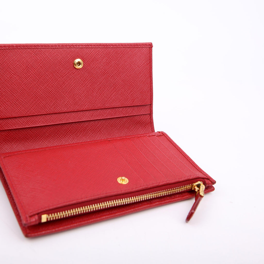 Saffiano Continental Wallet Red