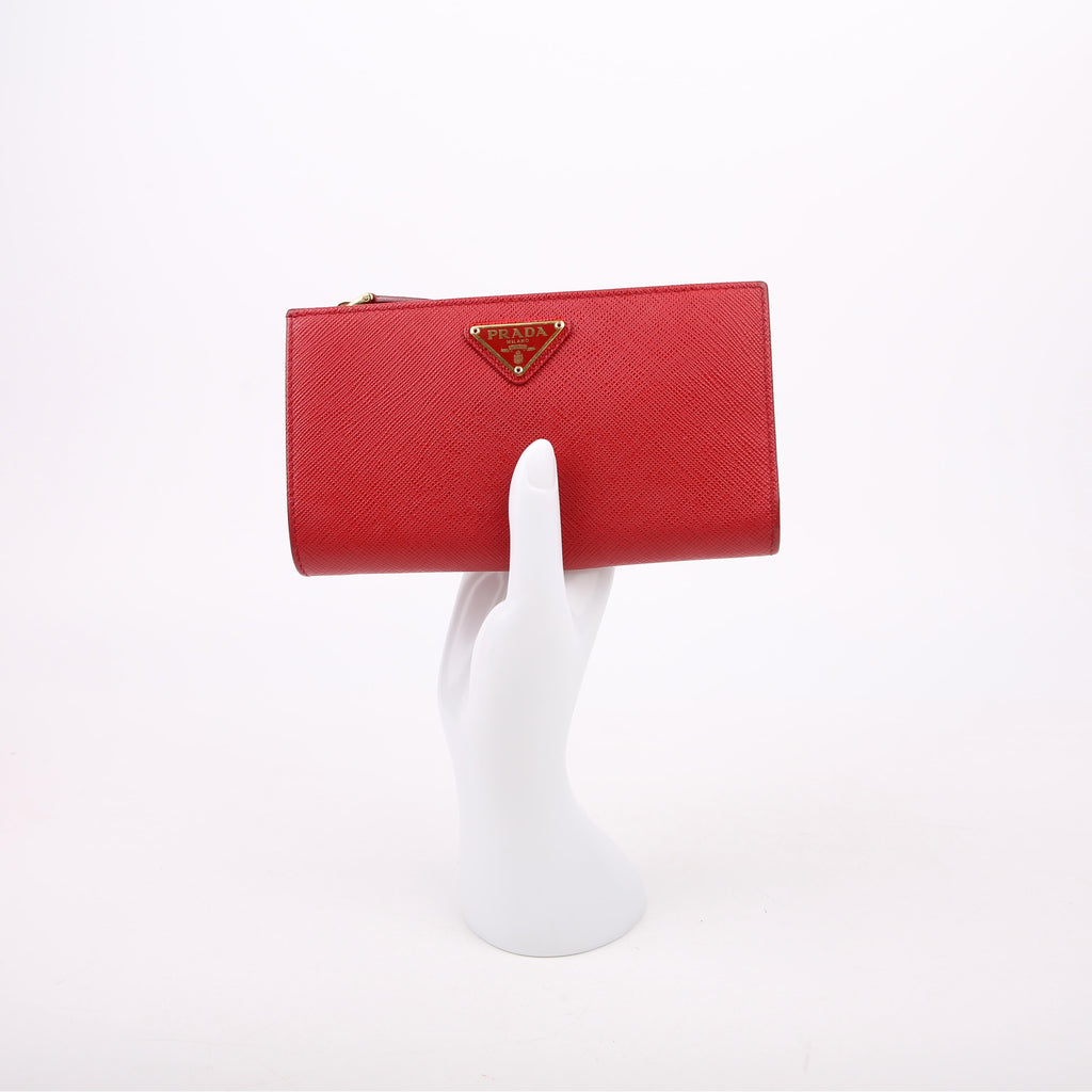 Saffiano Continental Wallet Red