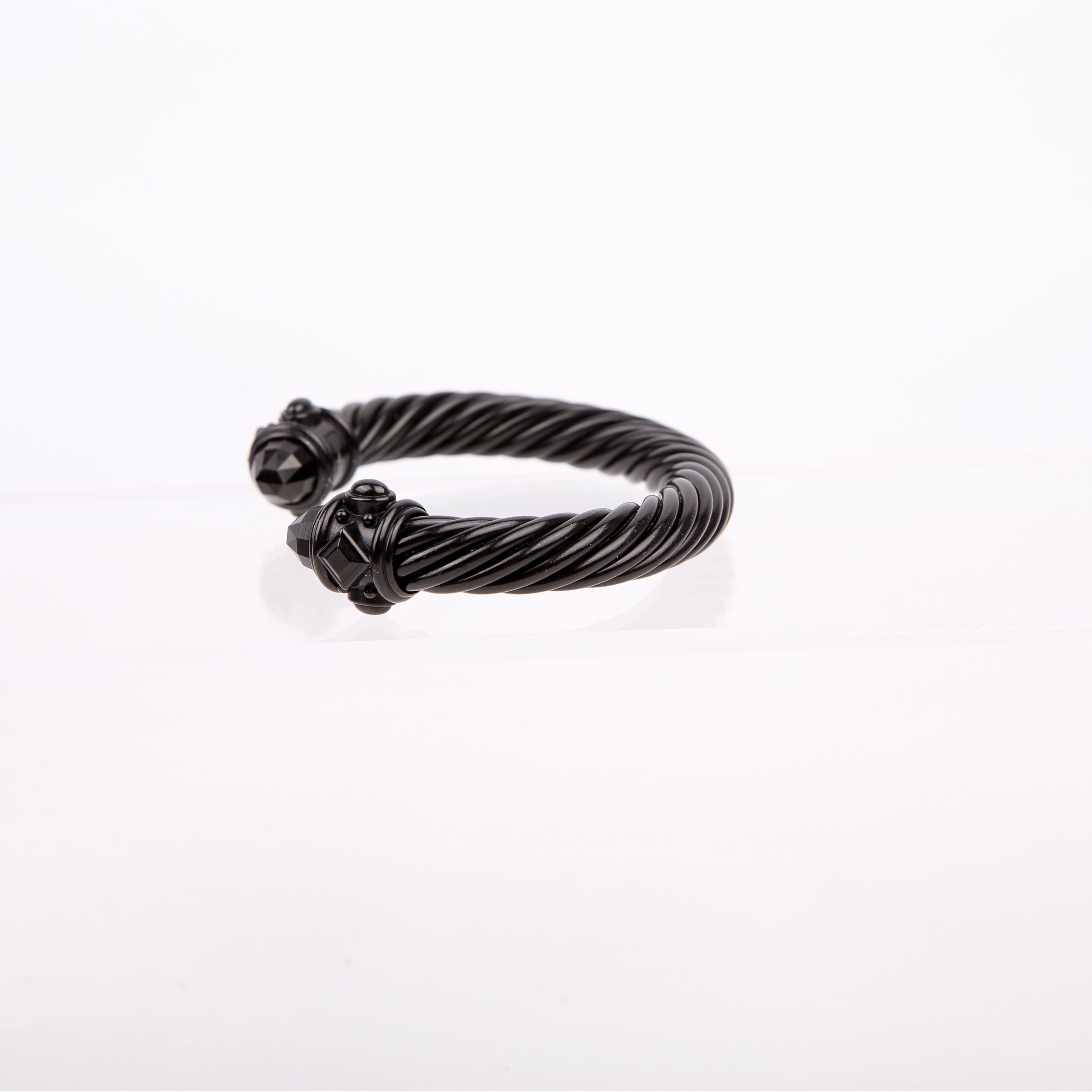 Cable Renaissance Aluminum 10MM Bracelet Black