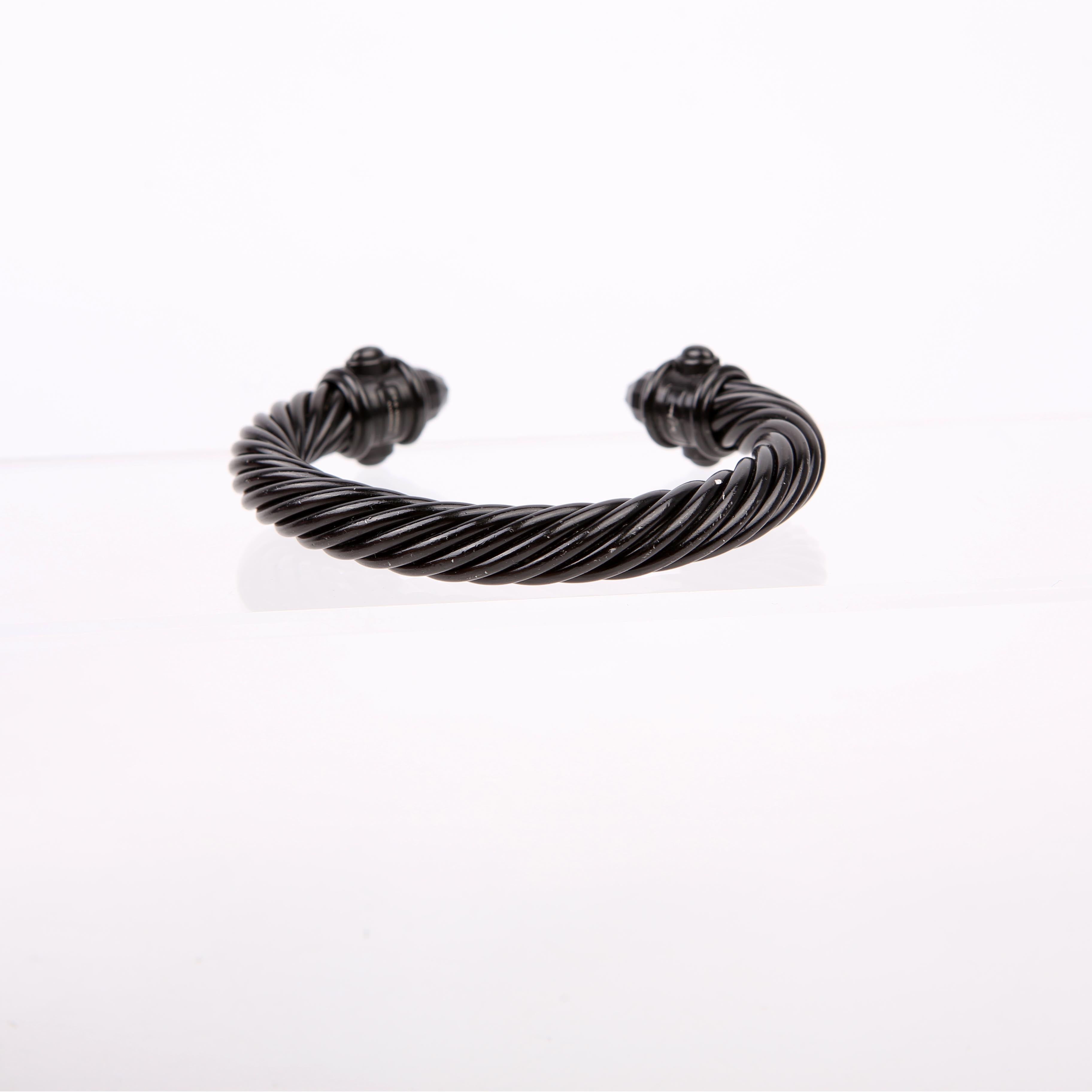 Cable Renaissance Aluminum 10MM Bracelet Black