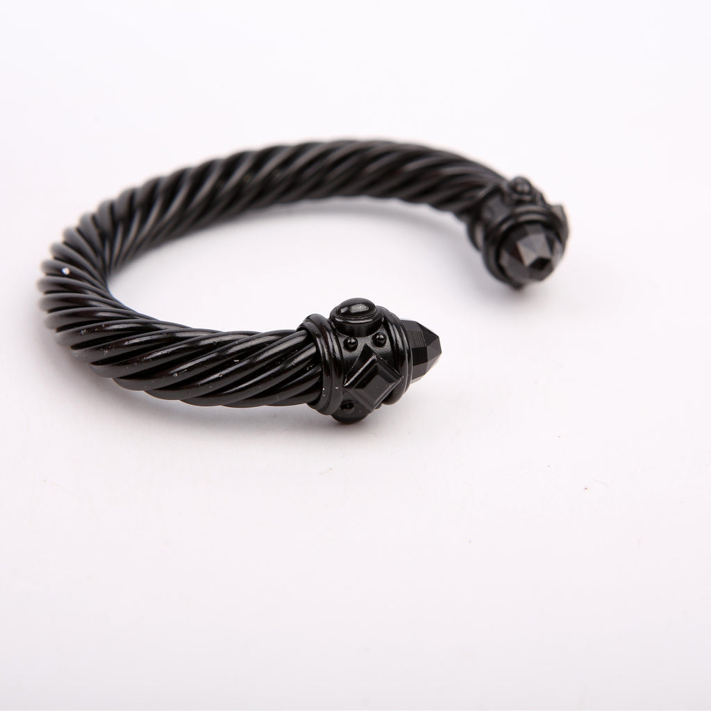 Cable Renaissance Aluminum 10MM Bracelet Black