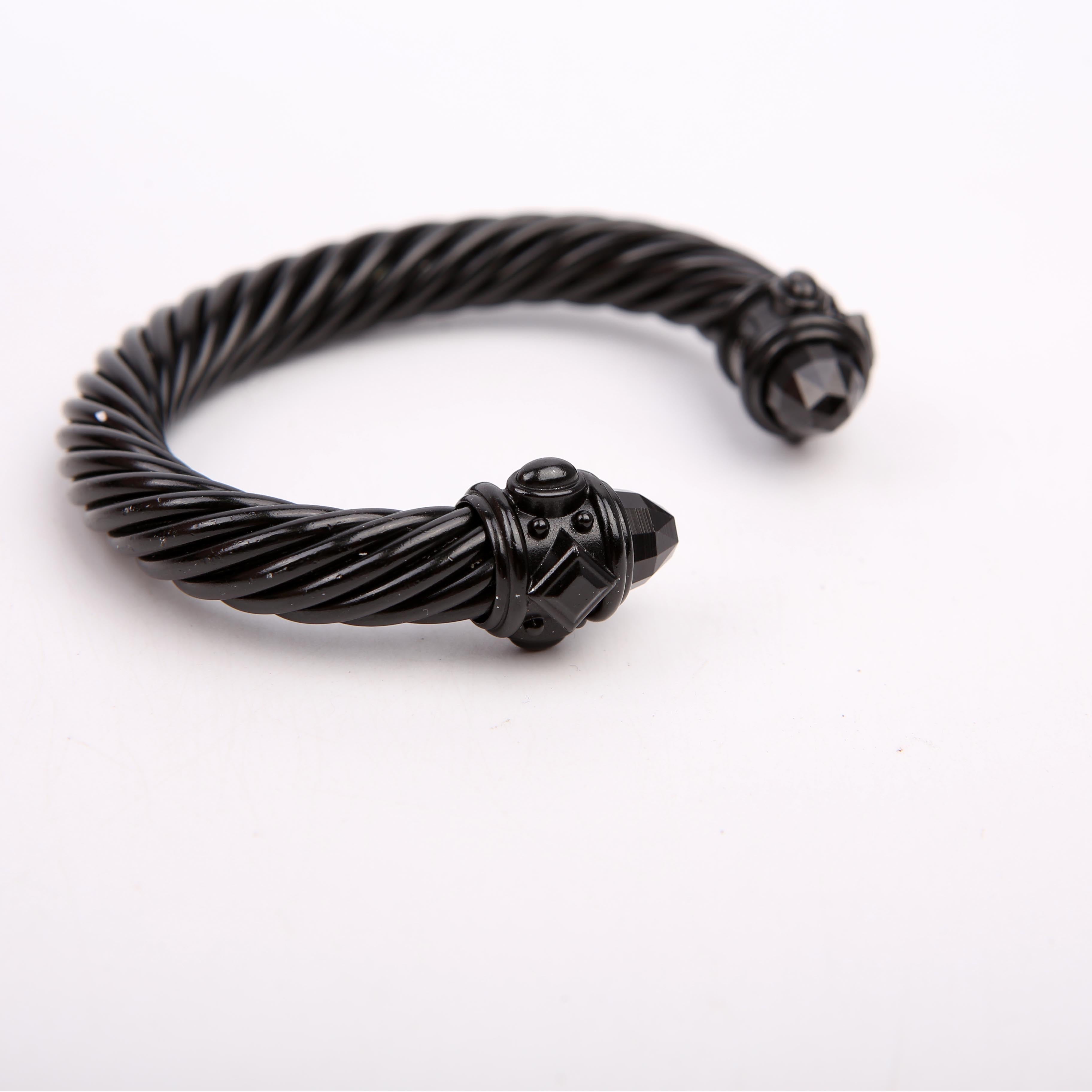 Cable Renaissance Aluminum 10MM Bracelet Black