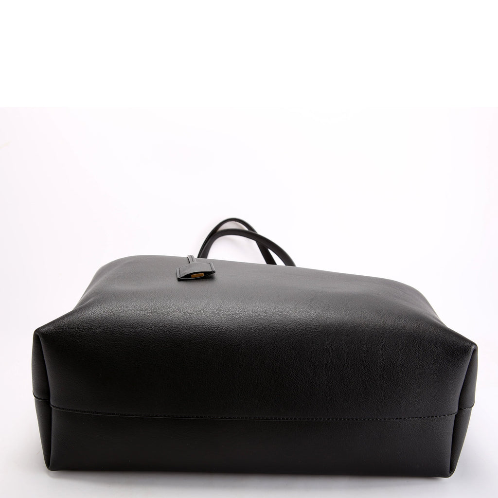 Shopping Bag East/West Supple Leather 600281 Black