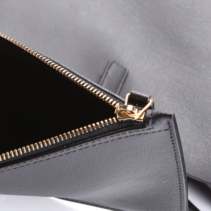 Shopping Bag East/West Supple Leather 600281 Black