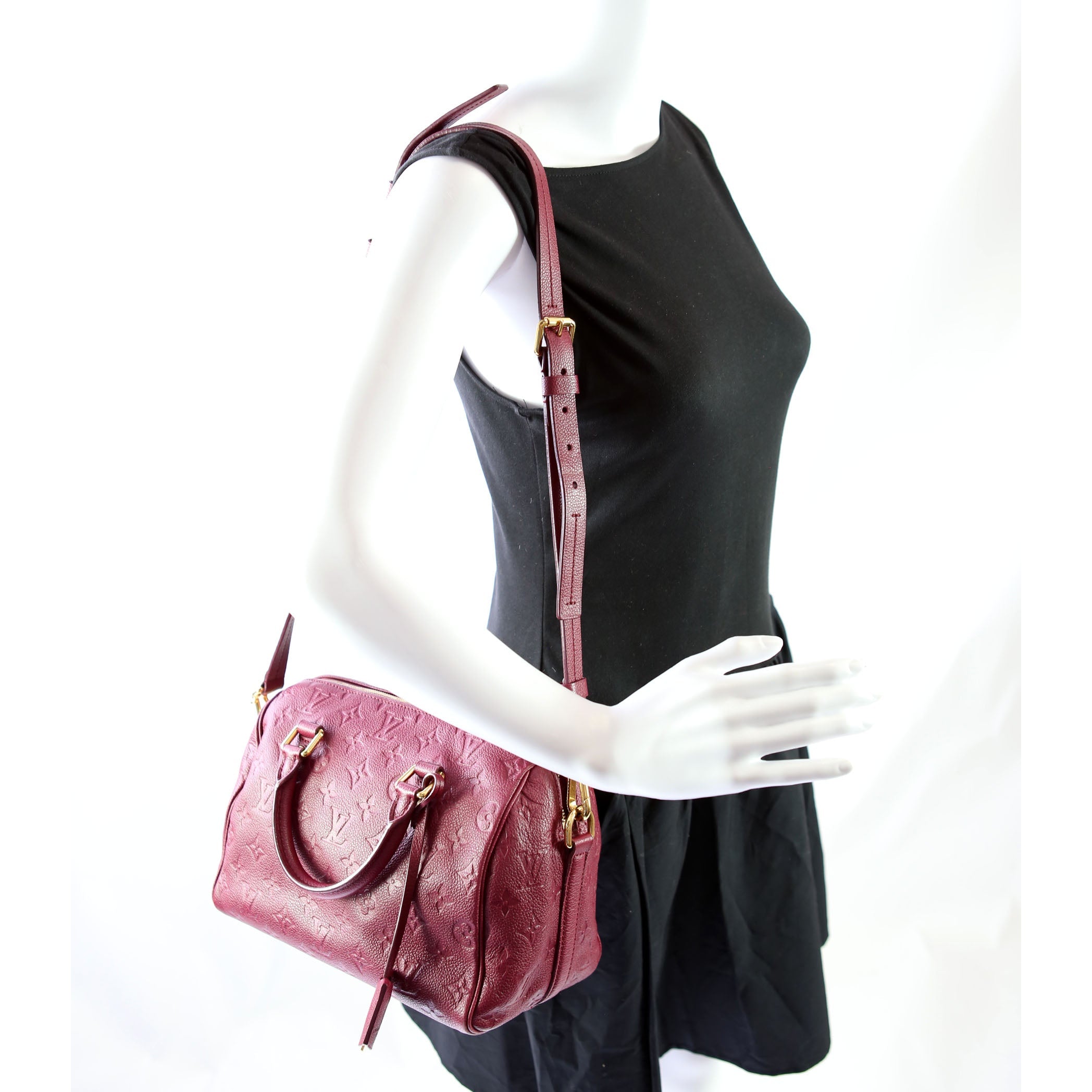 Speedy 25 With Strap Empreinte Burgundy