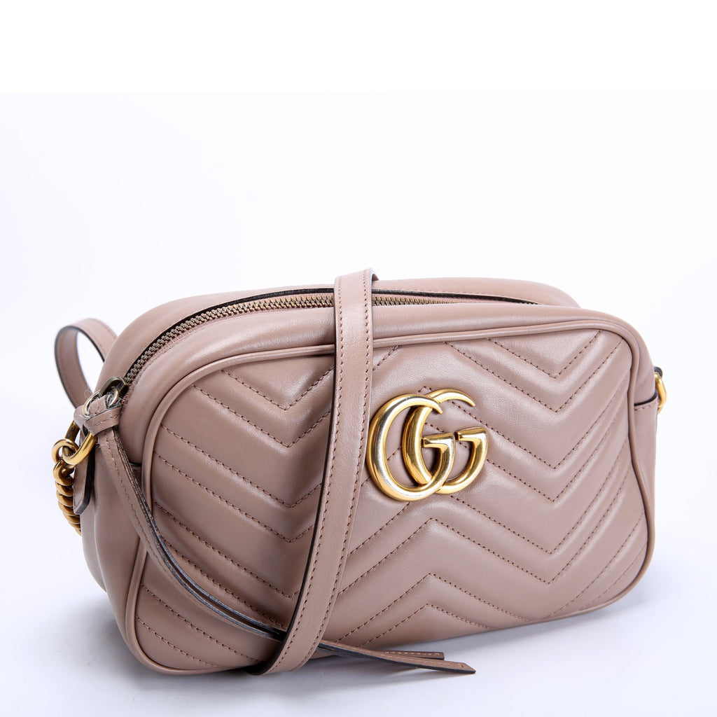 Gucci 447632 Marmont Small Leather Camera Taupe