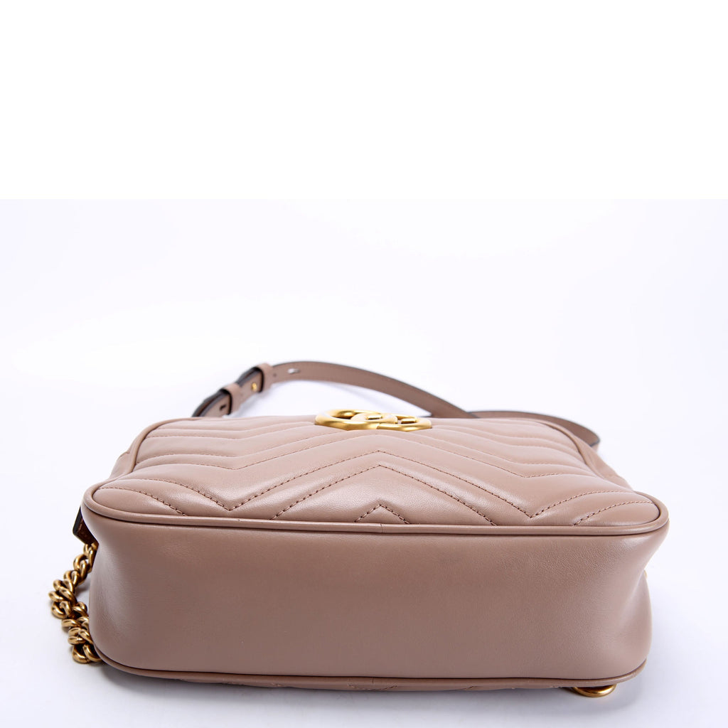 Gucci 447632 Marmont Small Leather Camera Taupe