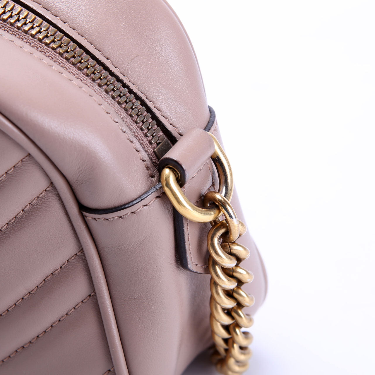 Gucci 447632 Marmont Small Leather Camera Taupe