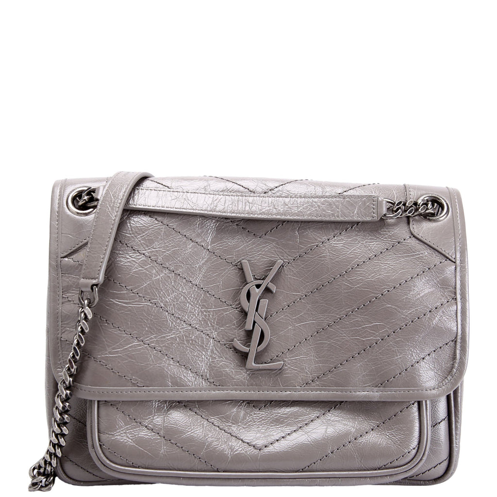 Niki Medium Crinkle Leather 498894 Gray
