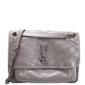 Niki Medium Crinkle Leather 498894 Gray