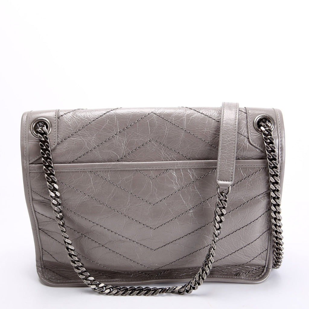 Niki Medium Crinkle Leather 498894 Gray
