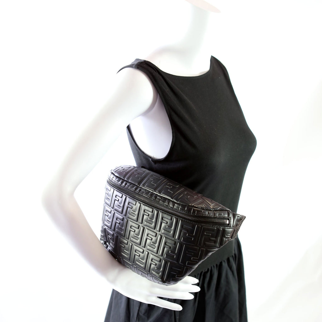 7VA434 FF Embossed Bumbag Black