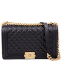 Boy Flap Large Caviar RFID Black