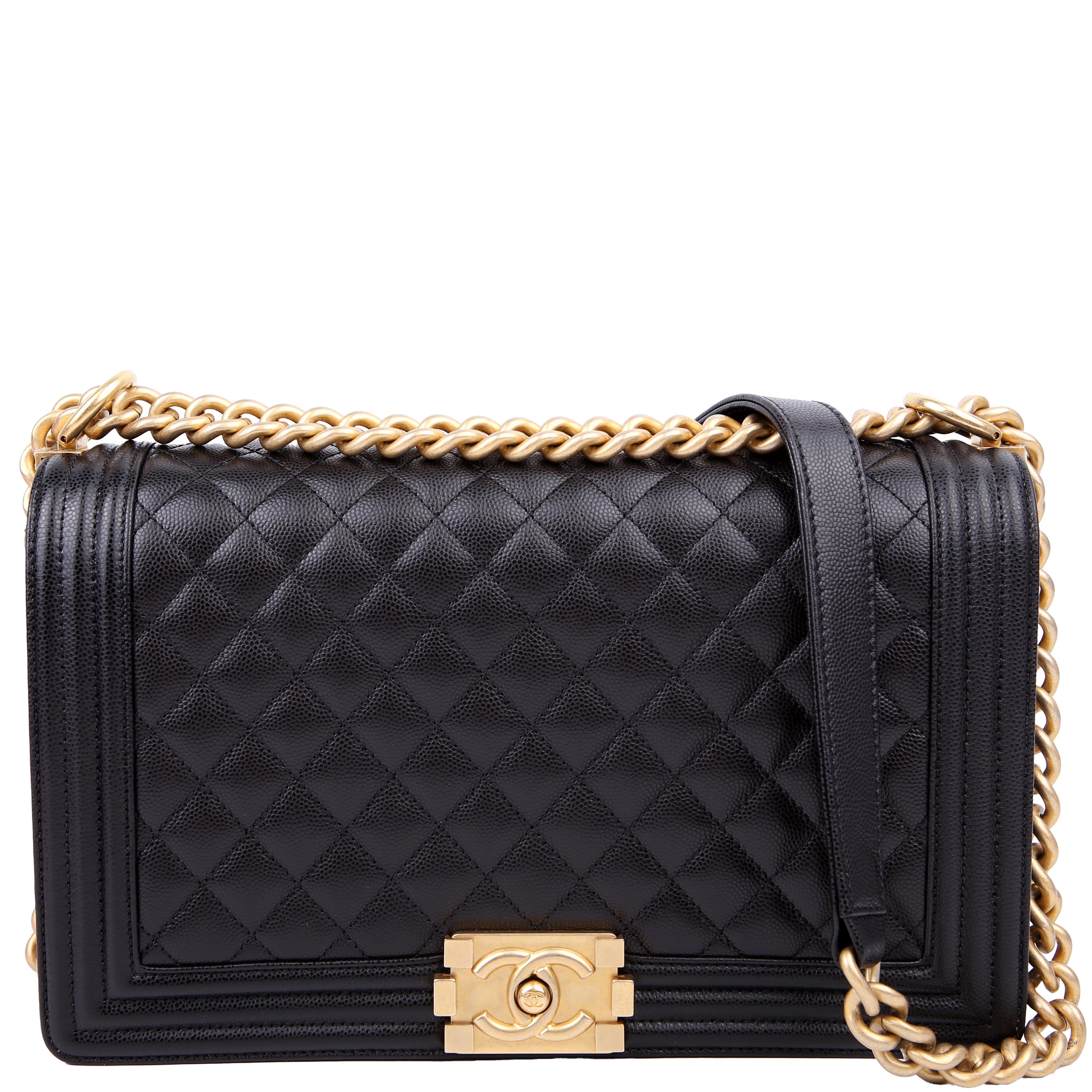 Boy Flap Large Caviar RFID Black