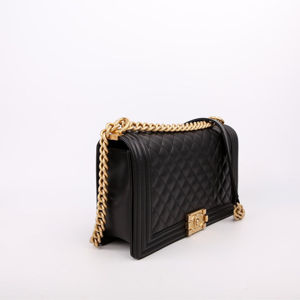 Boy Flap Large Caviar RFID Black