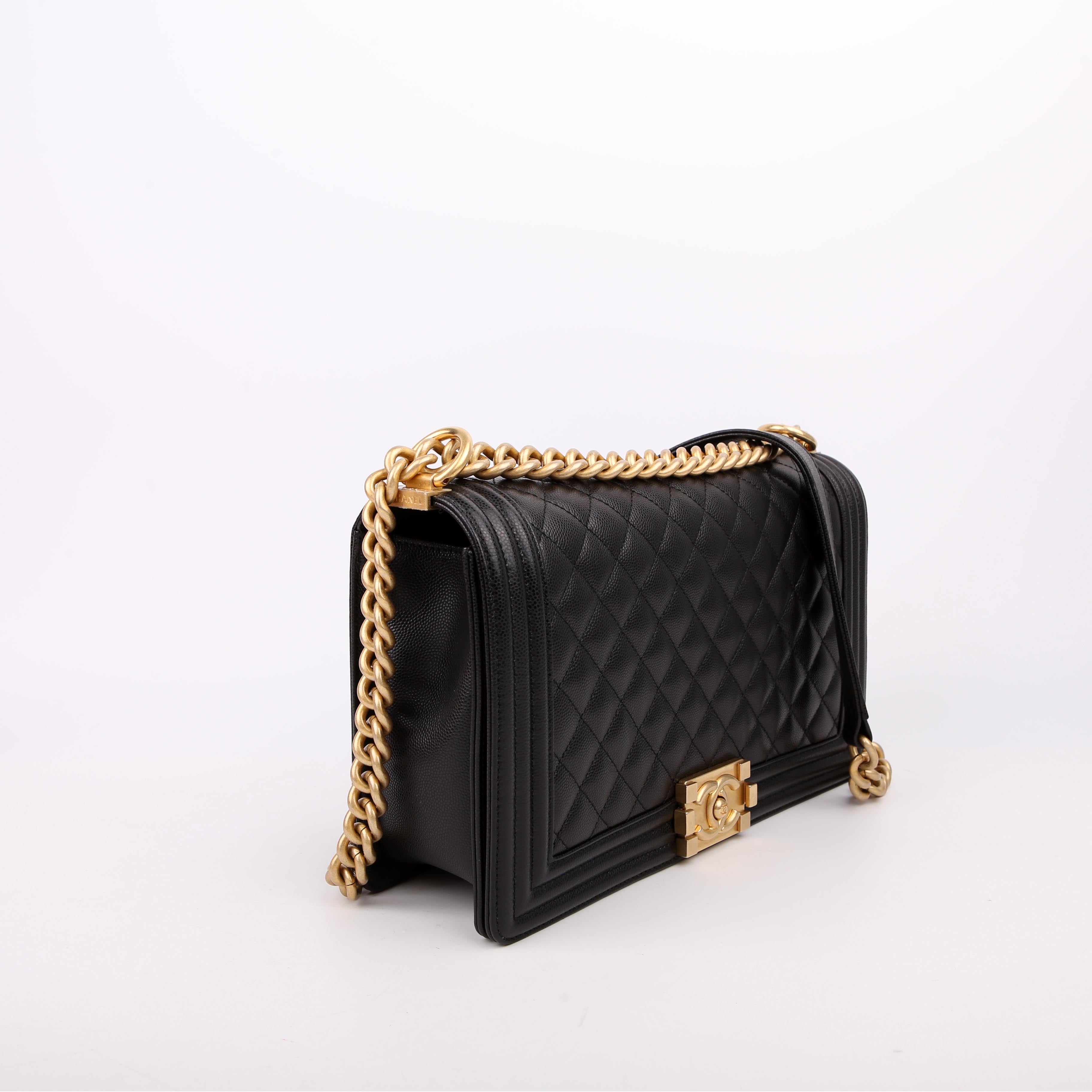Boy Flap Large Caviar RFID Black