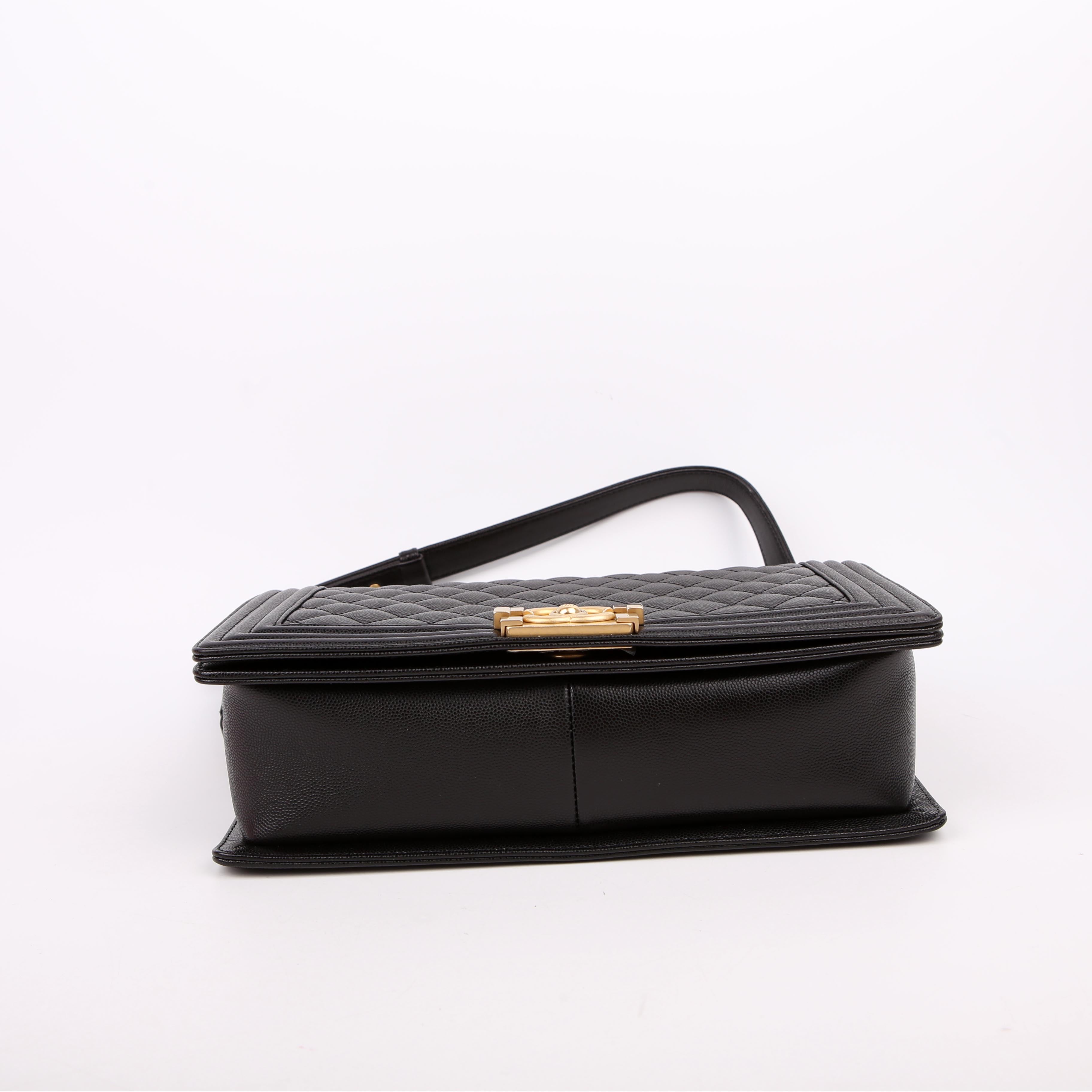 Boy Flap Large Caviar RFID Black