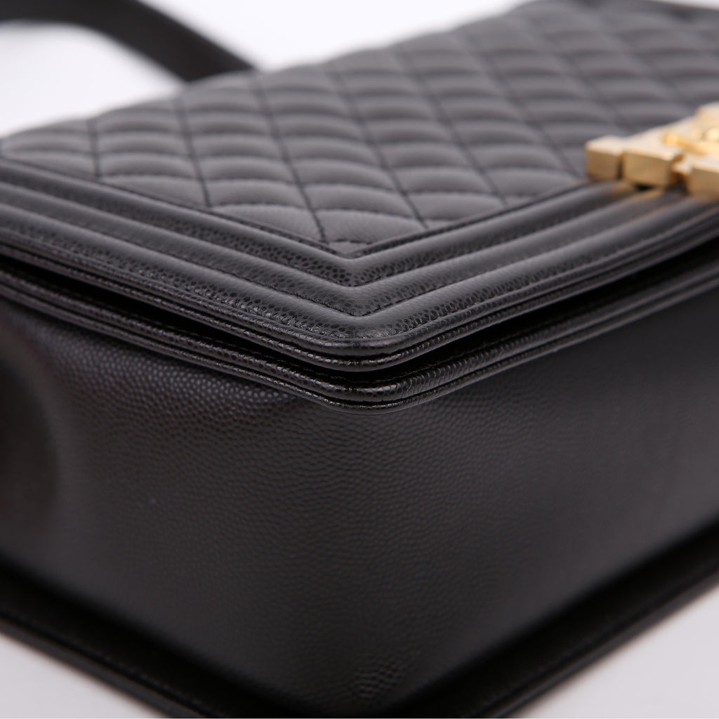 Boy Flap Large Caviar RFID Black
