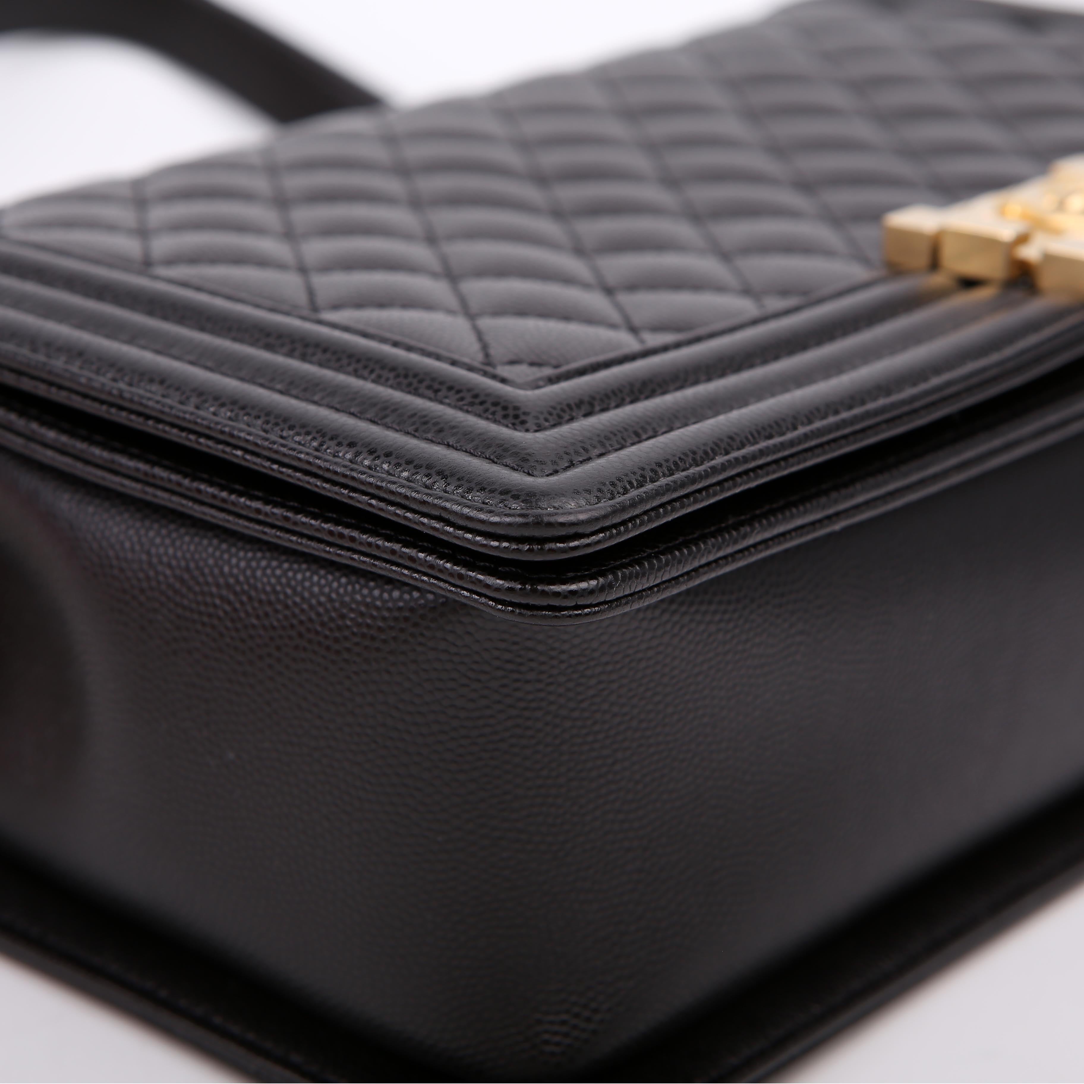 Boy Flap Large Caviar RFID Black