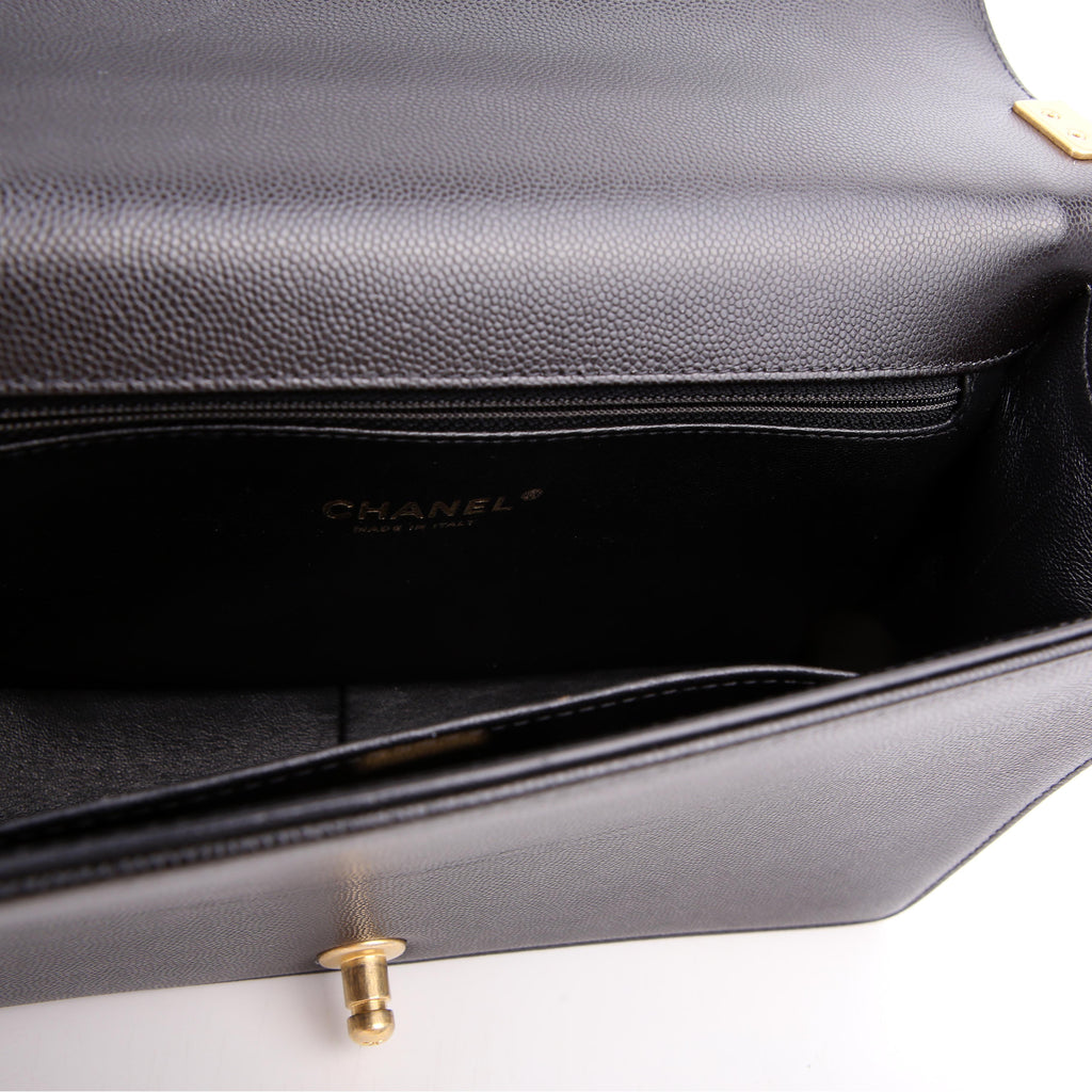 Boy Flap Large Caviar RFID Black