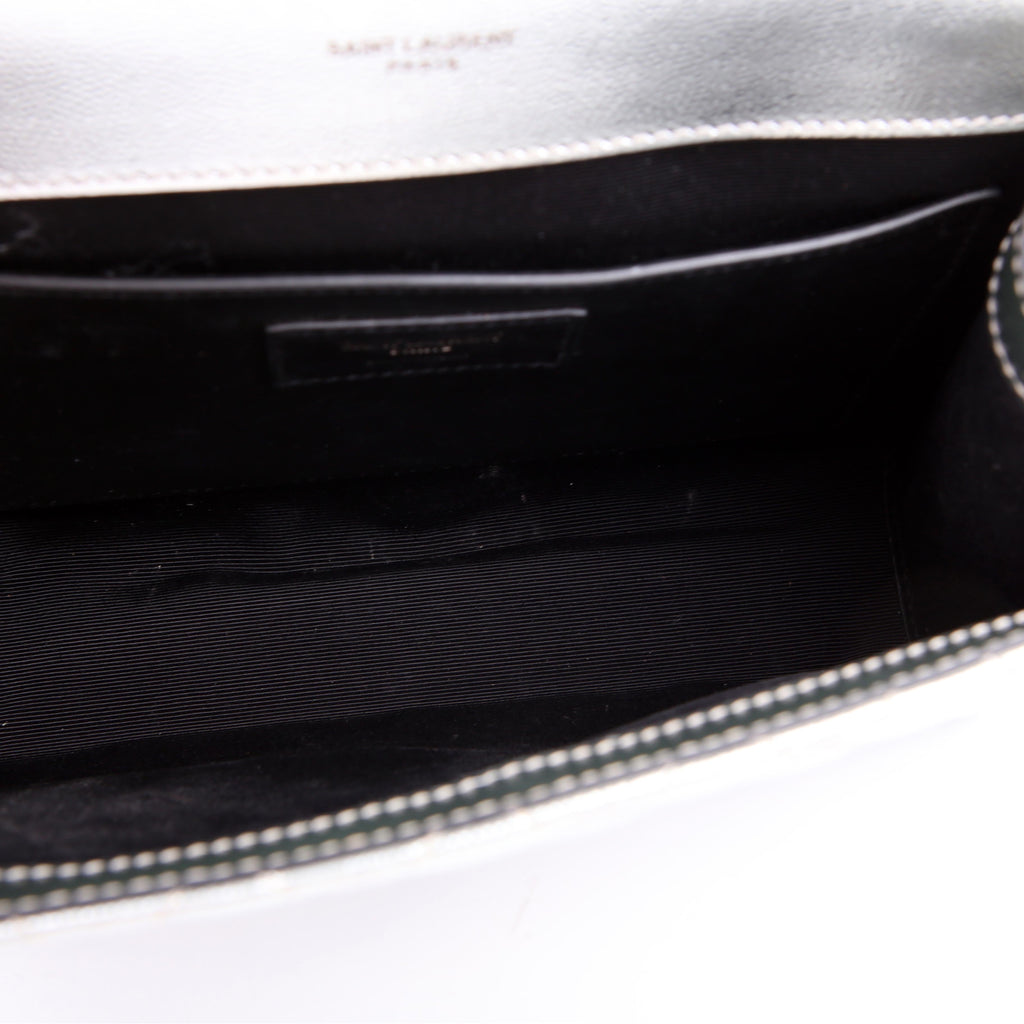 SAINT LAURENT Envelope Medium Tri-Quilt Silver