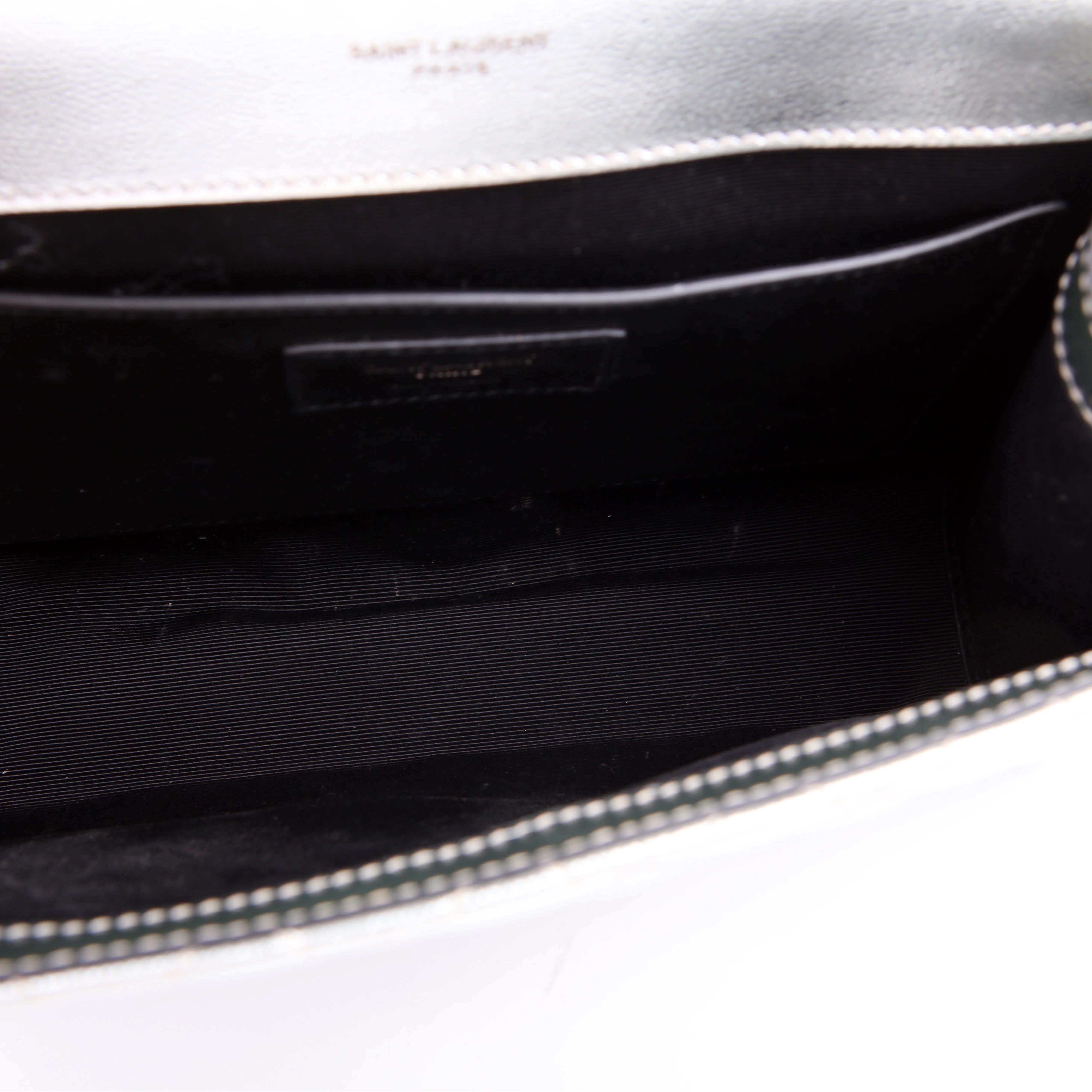 SAINT LAURENT Envelope Medium Tri-Quilt Silver
