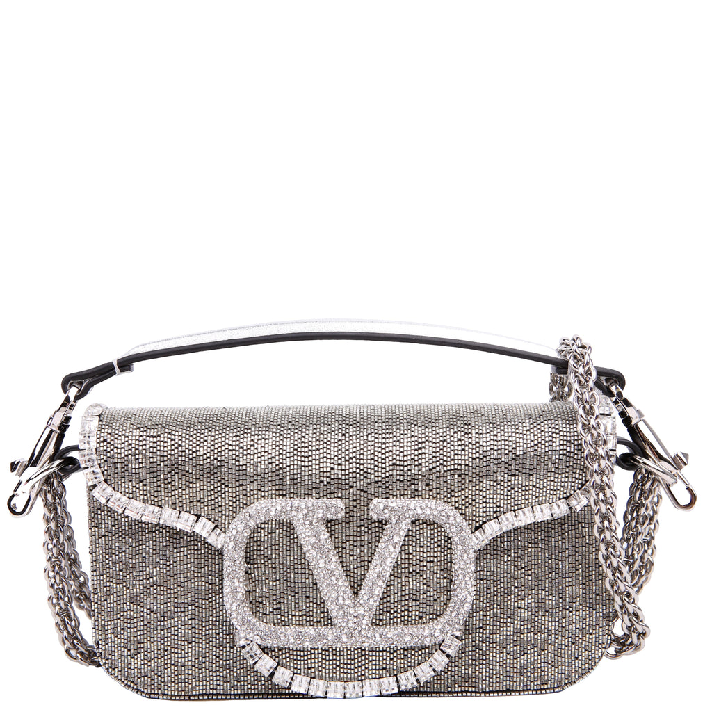 Vlogo Small Loco Crystal Embellished Silver
