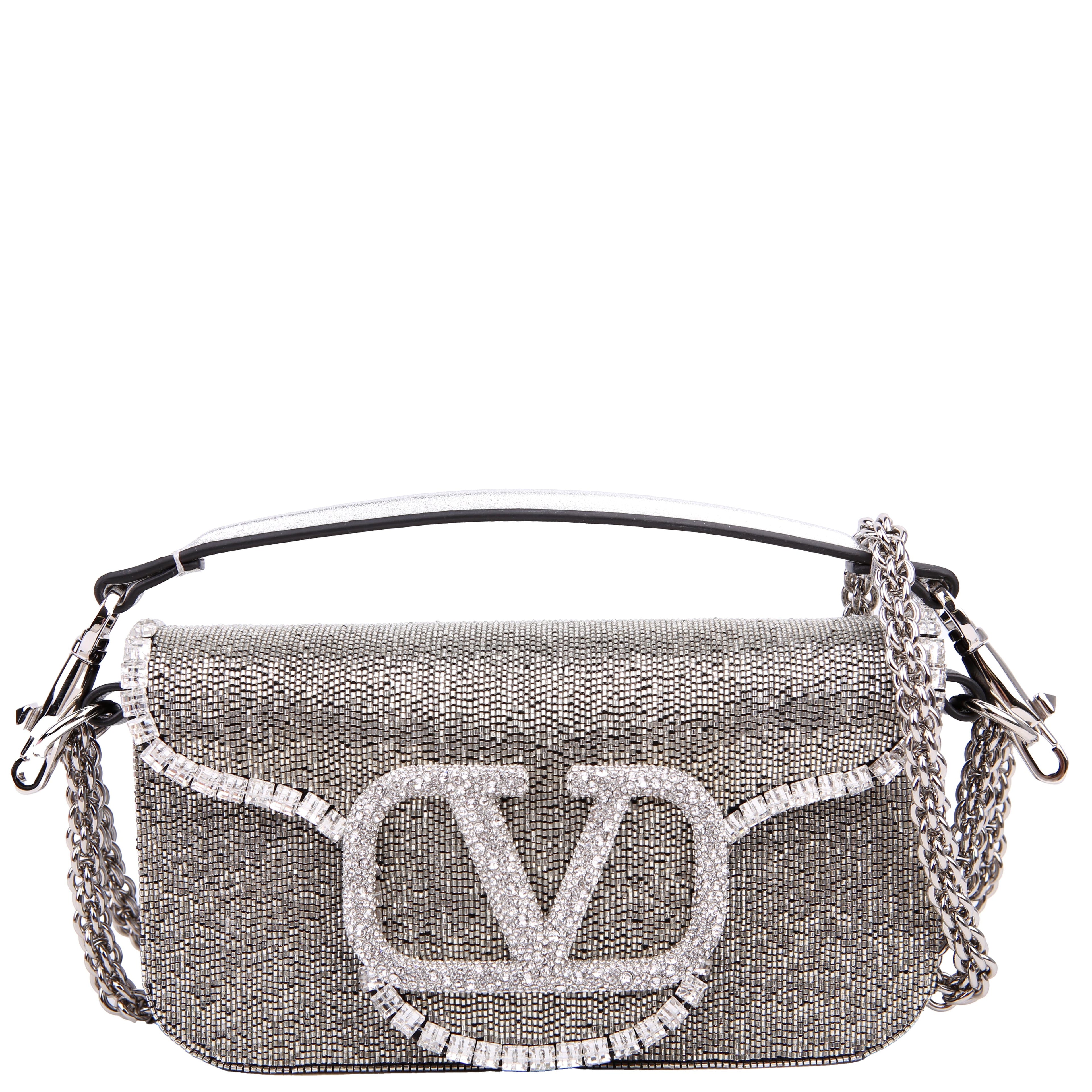 Vlogo Small Loco Crystal Embellished Silver