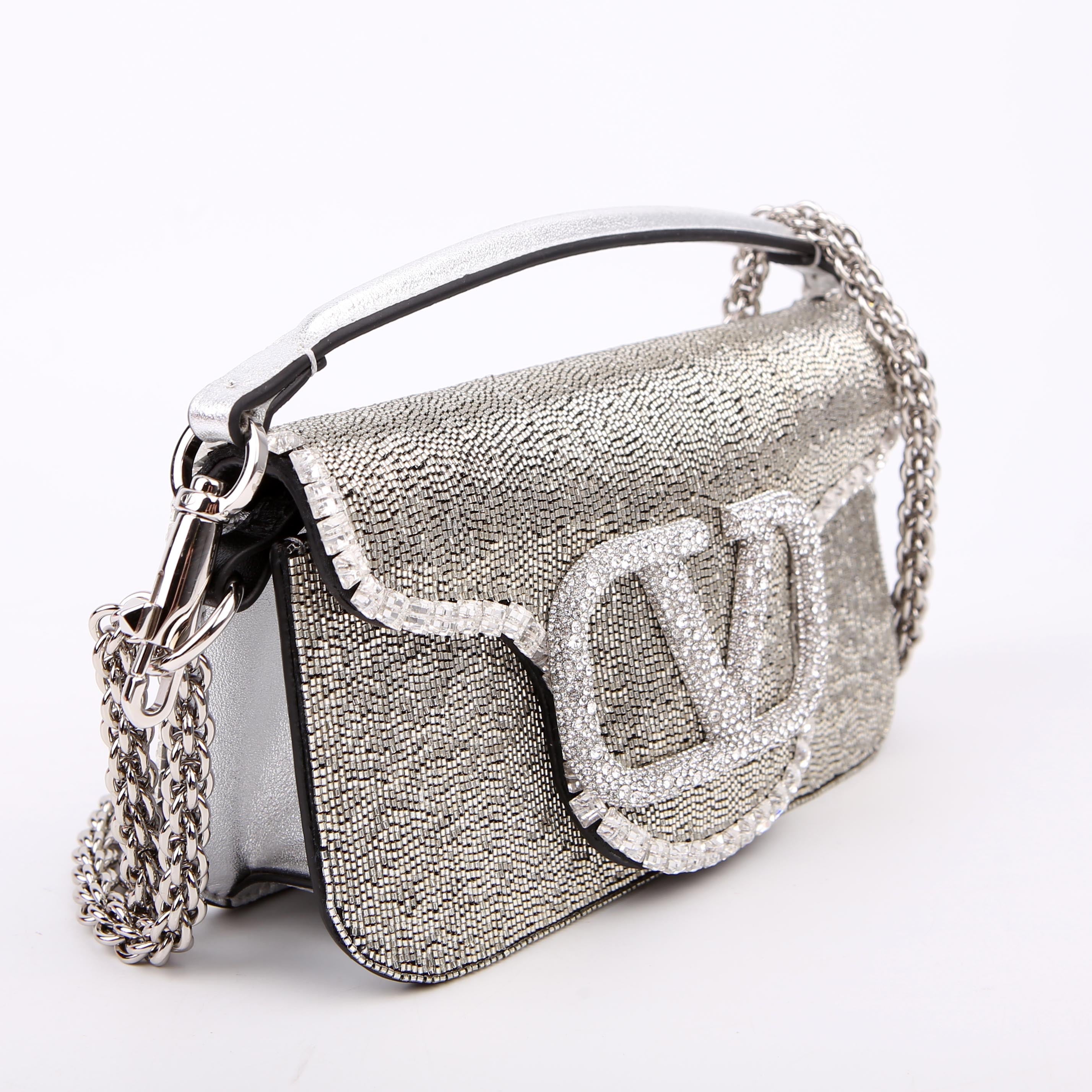 Vlogo Small Loco Crystal Embellished Silver