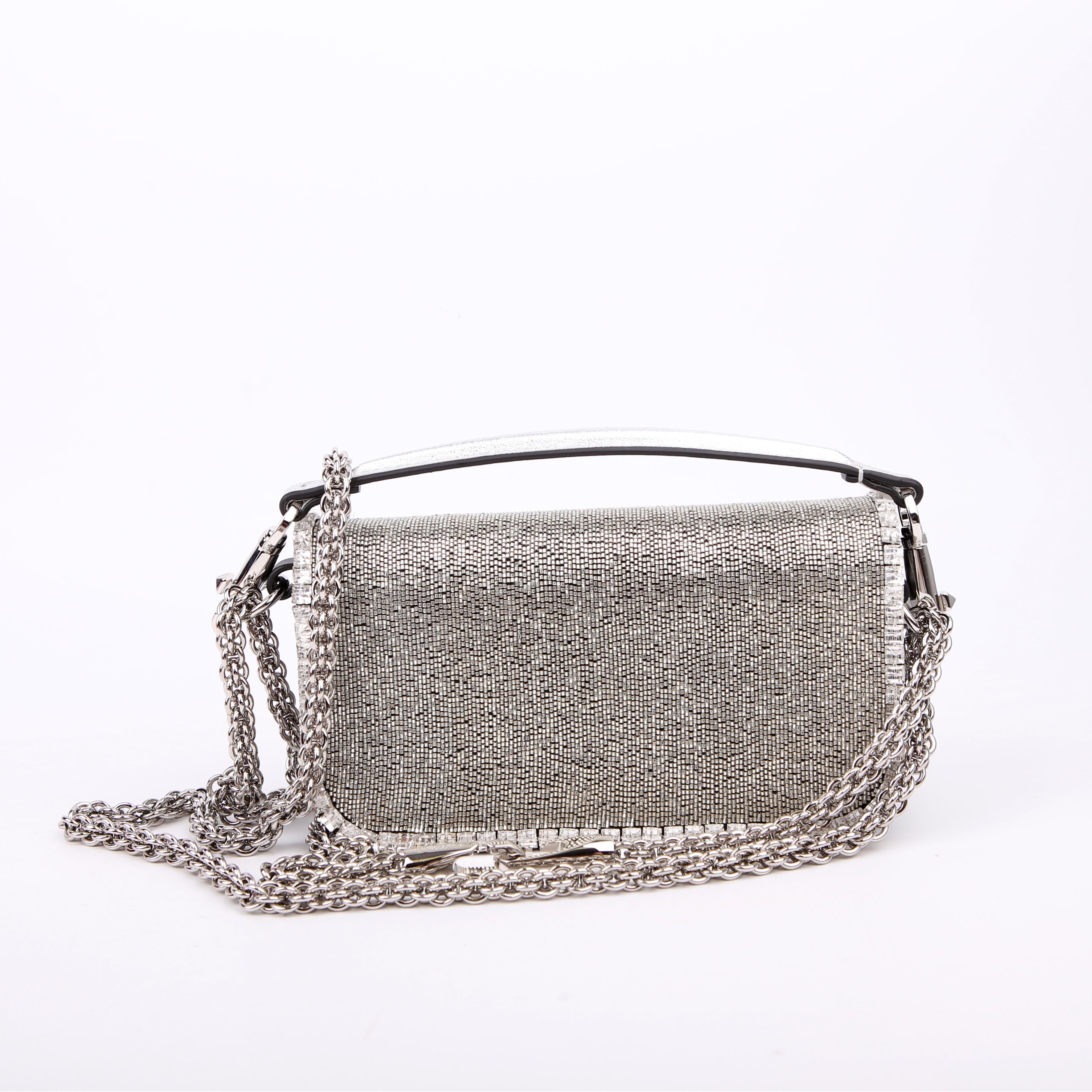 Vlogo Small Loco Crystal Embellished Silver