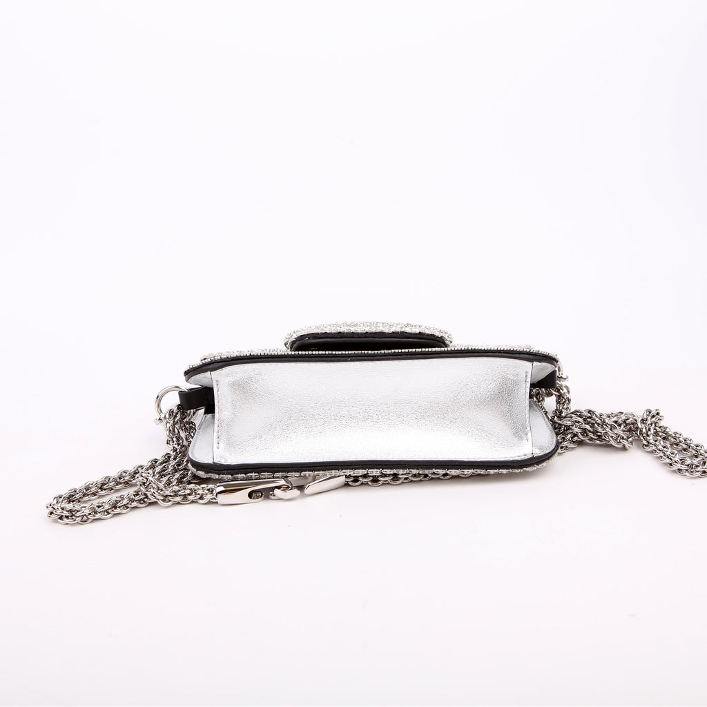 Vlogo Small Loco Crystal Embellished Silver