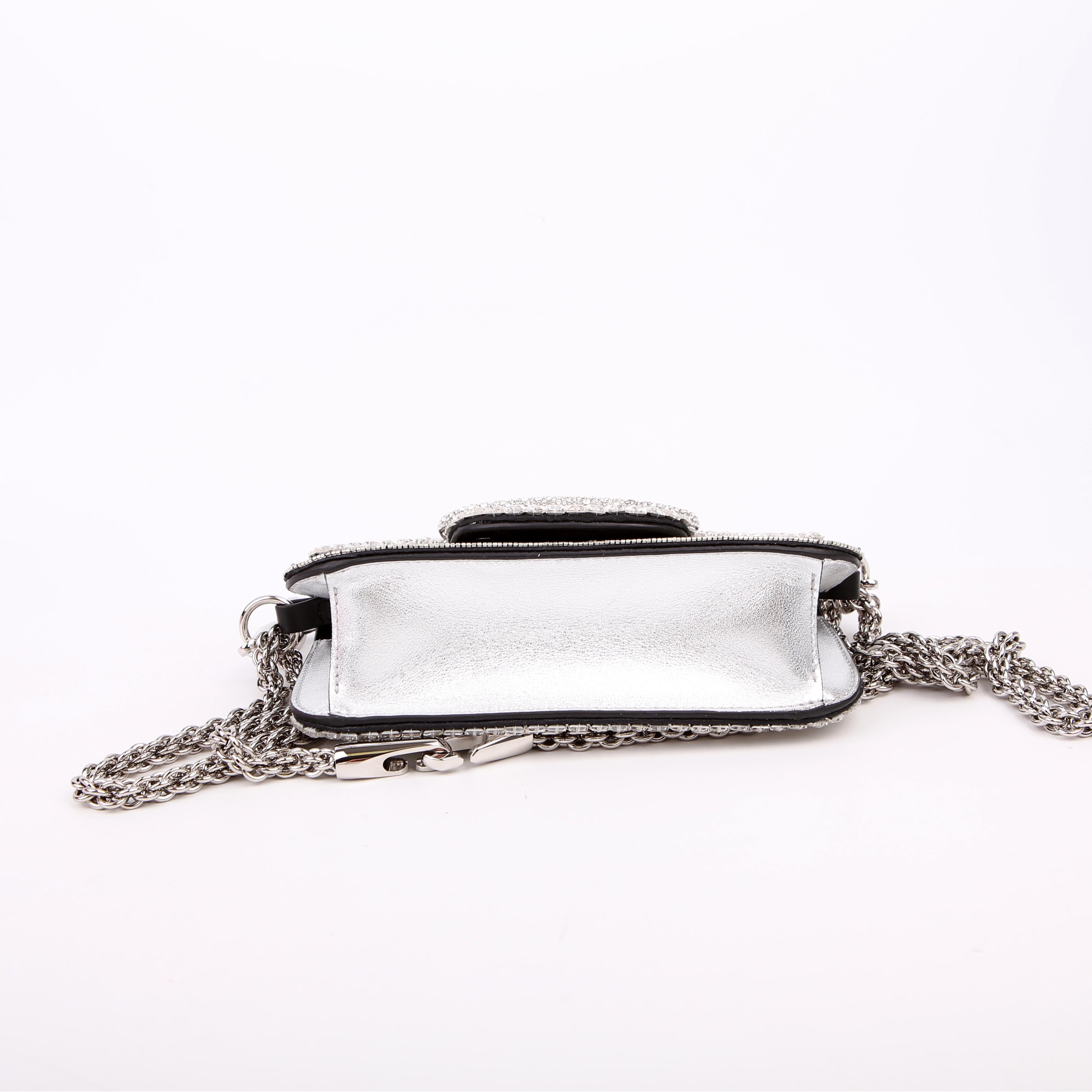 Vlogo Small Loco Crystal Embellished Silver