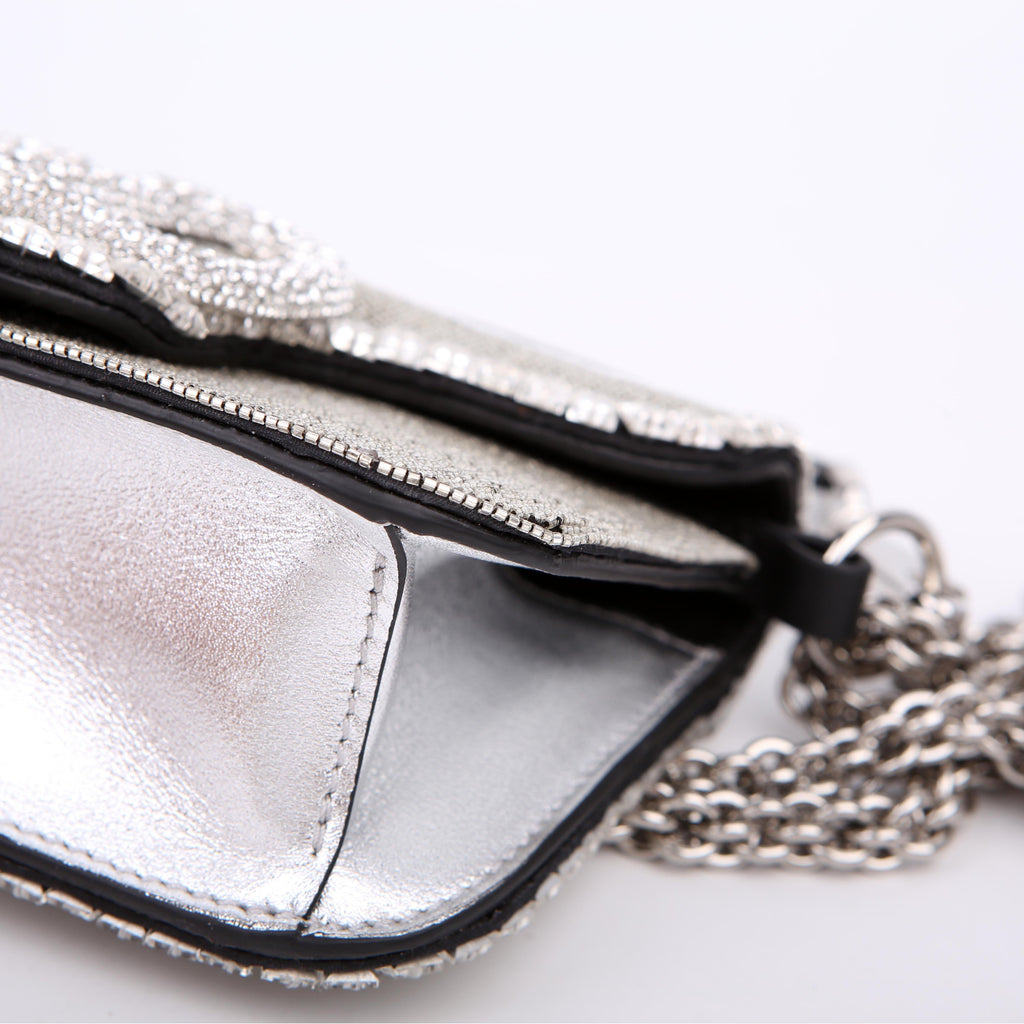 Vlogo Small Loco Crystal Embellished Silver