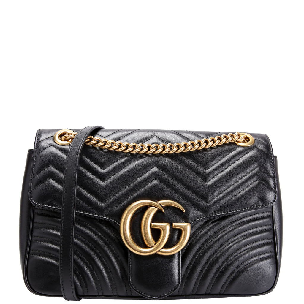 443496 Marmont Leather Shoulder Medium