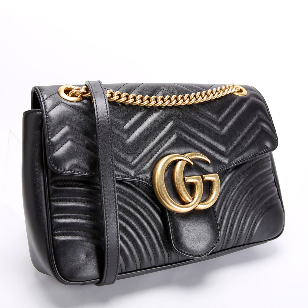 443496 Marmont Leather Shoulder Medium
