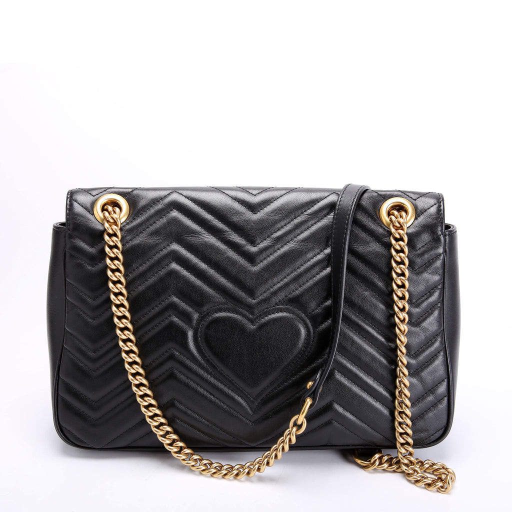 443496 Marmont Leather Shoulder Medium