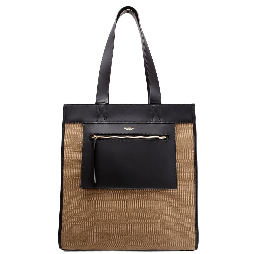 8093452 Small Pocket Manzon Tote Black/Brown