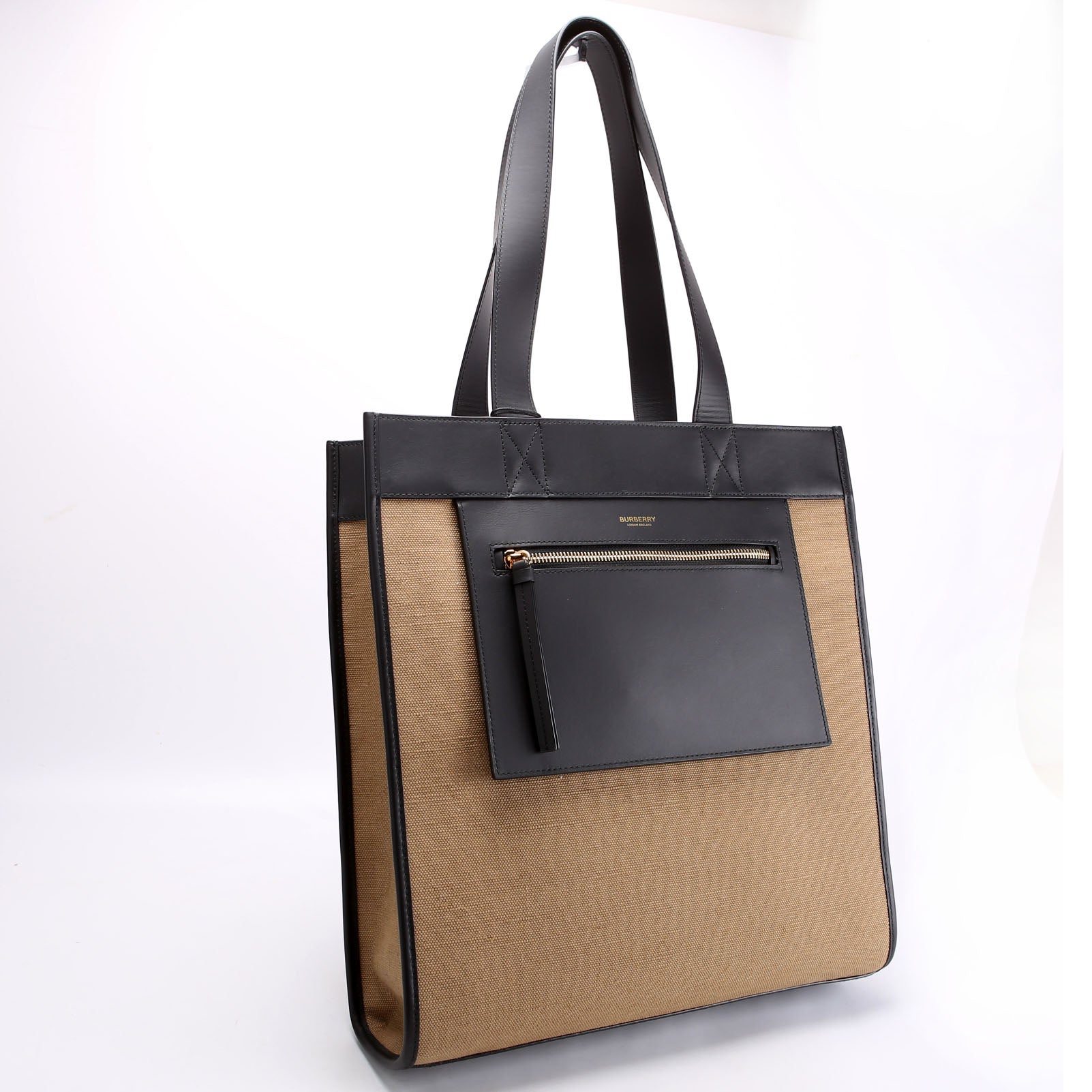 8093452 Small Pocket Manzon Tote Black/Brown