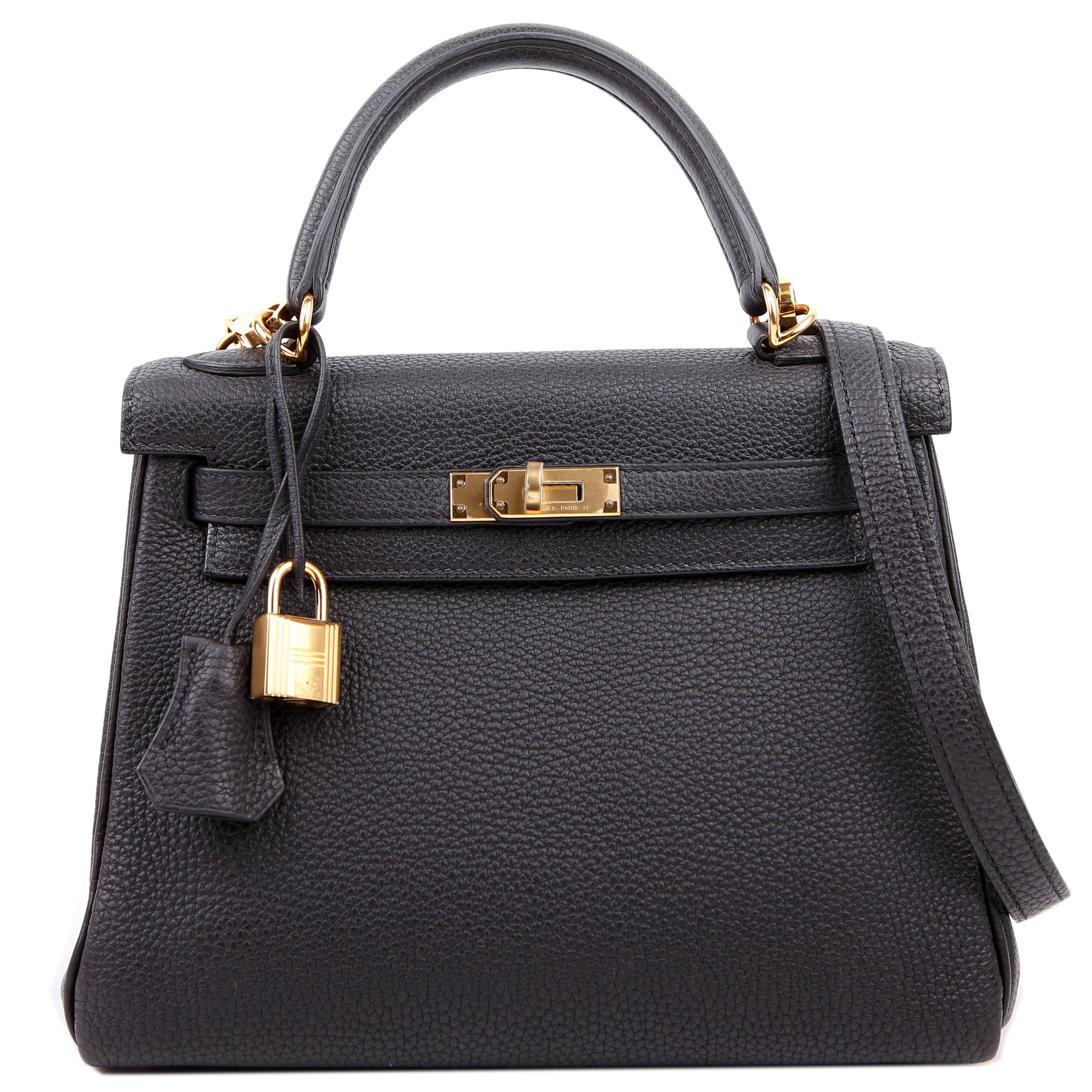 Hermes Kelly Retourne 25 Togo 2021 Black/Gold