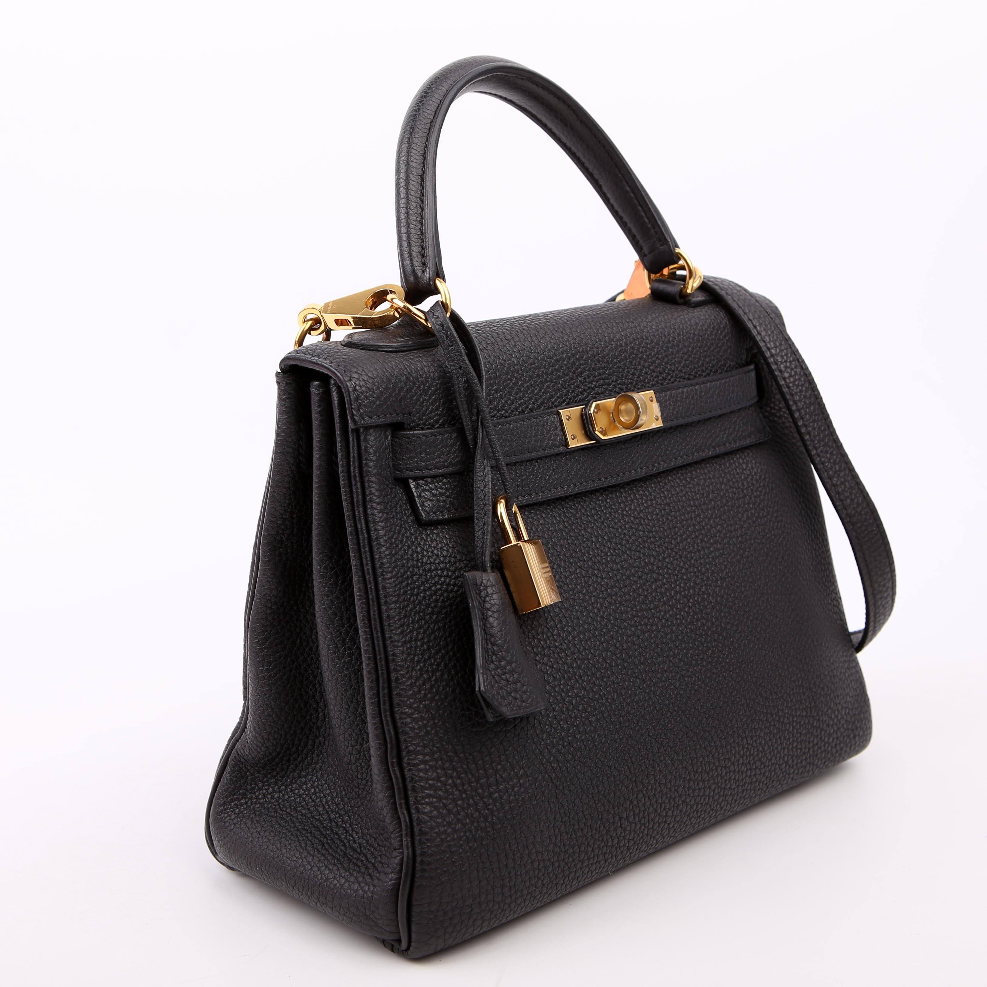 Hermes Kelly Retourne 25 Togo 2021 Black/Gold