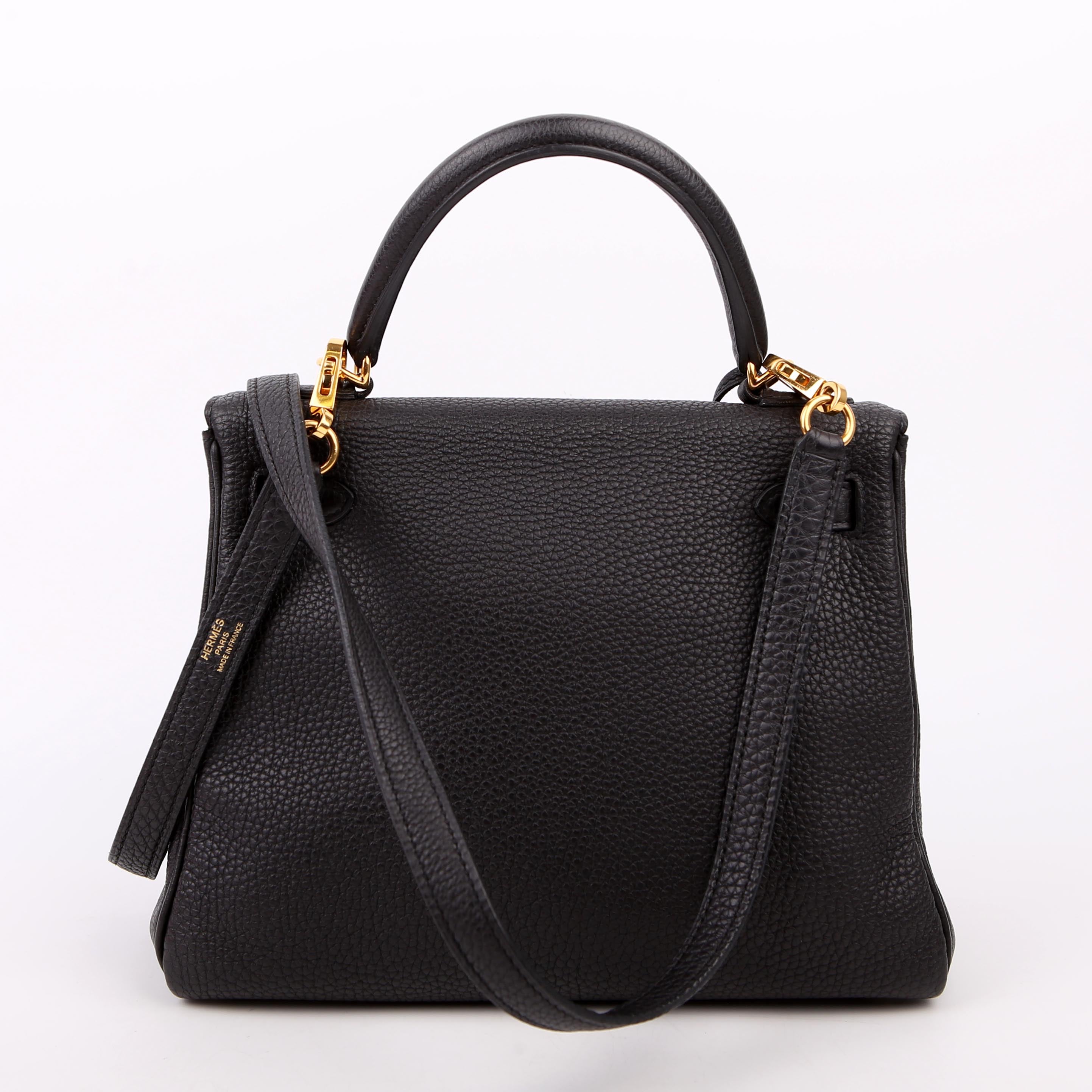 Hermes Kelly Retourne 25 Togo 2021 Black/Gold
