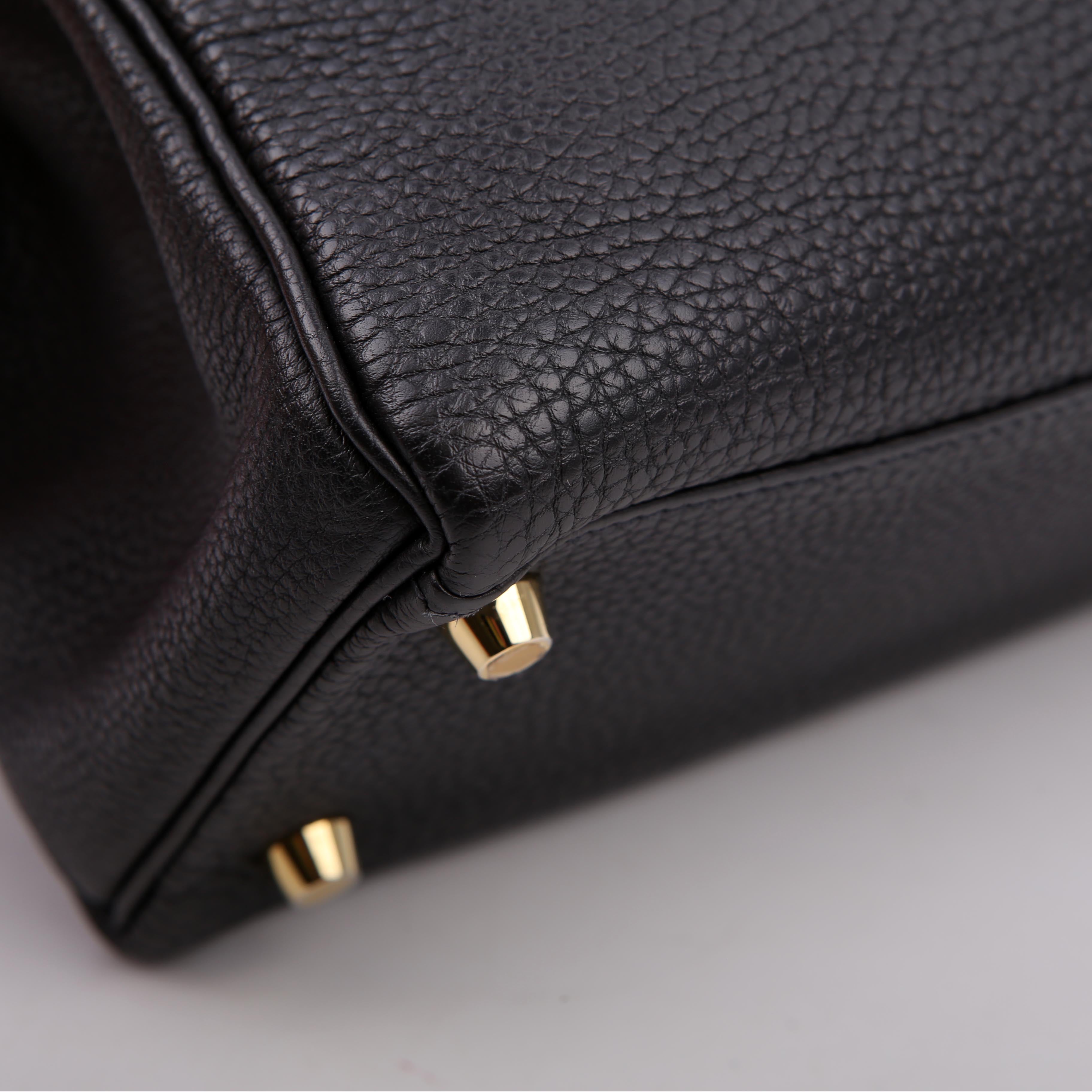 Hermes Kelly Retourne 25 Togo 2021 Black/Gold