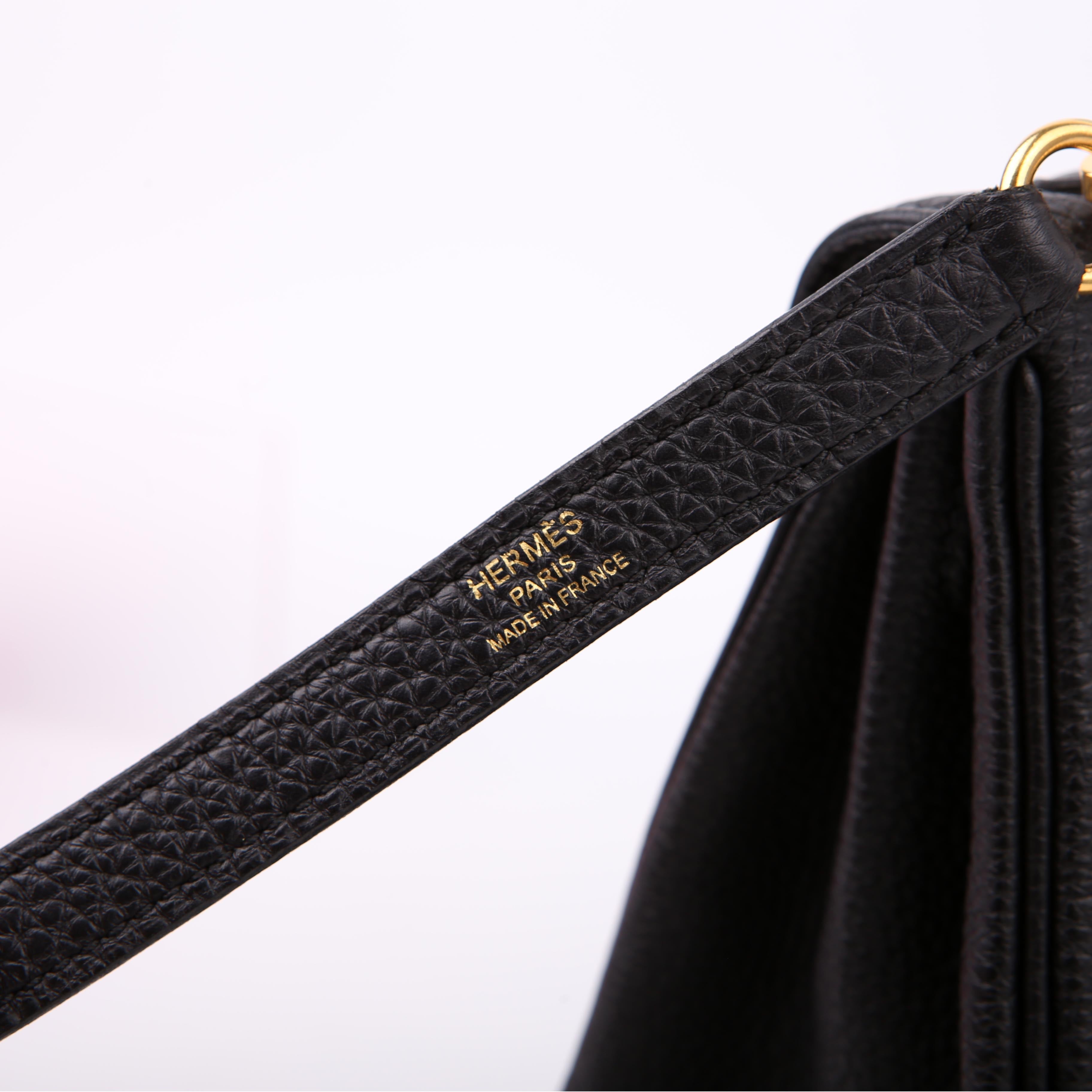 Hermes Kelly Retourne 25 Togo 2021 Black/Gold