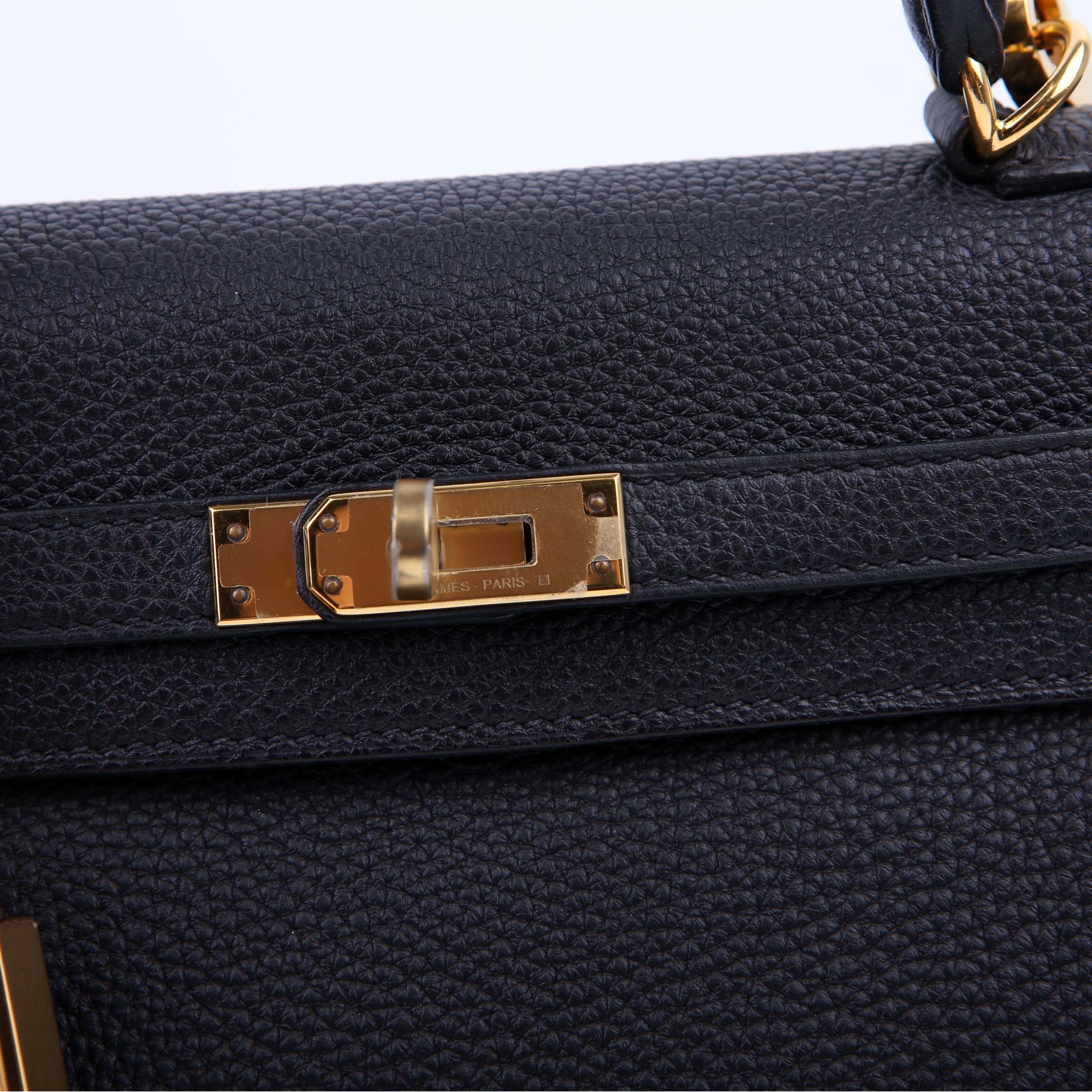 Hermes Kelly Retourne 25 Togo 2021 Black/Gold